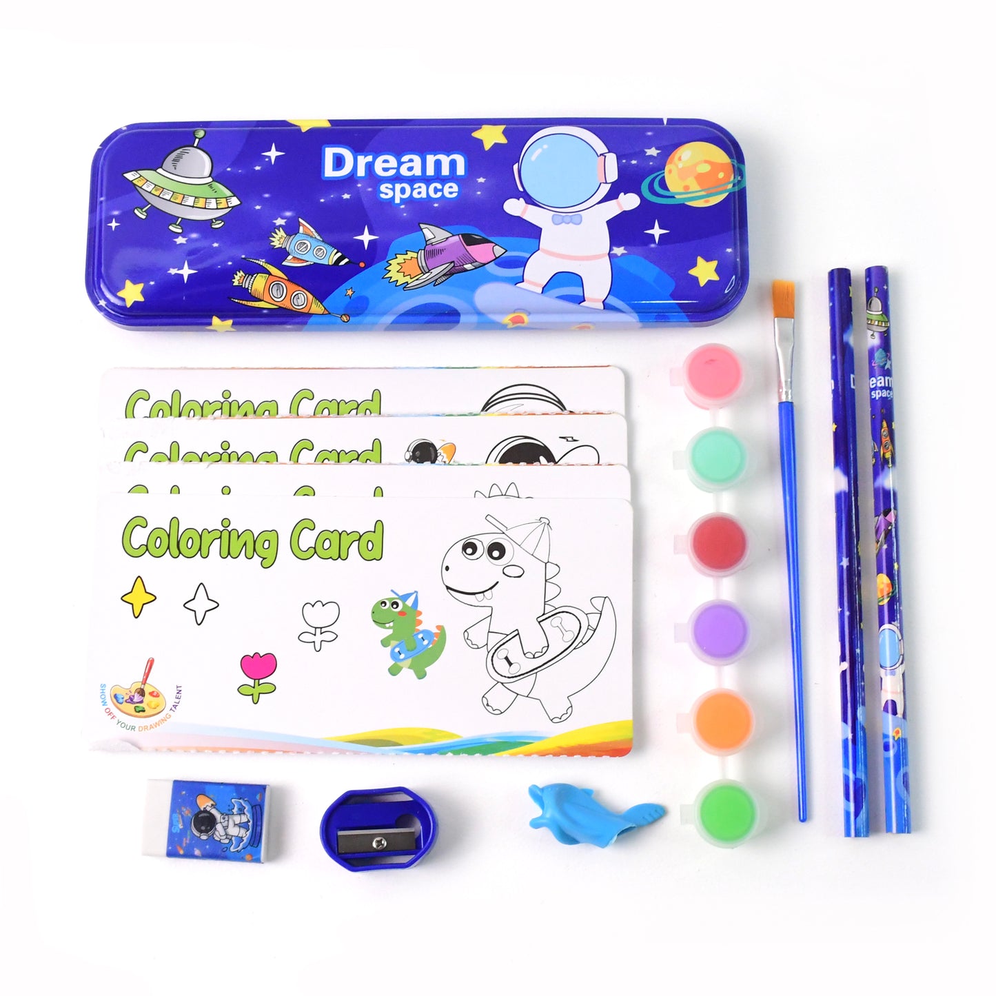 Space Adventure Kids Stationery Gift Set (1 Set) - Coloring Fun & Learning Kit - Happy Price - Image 2