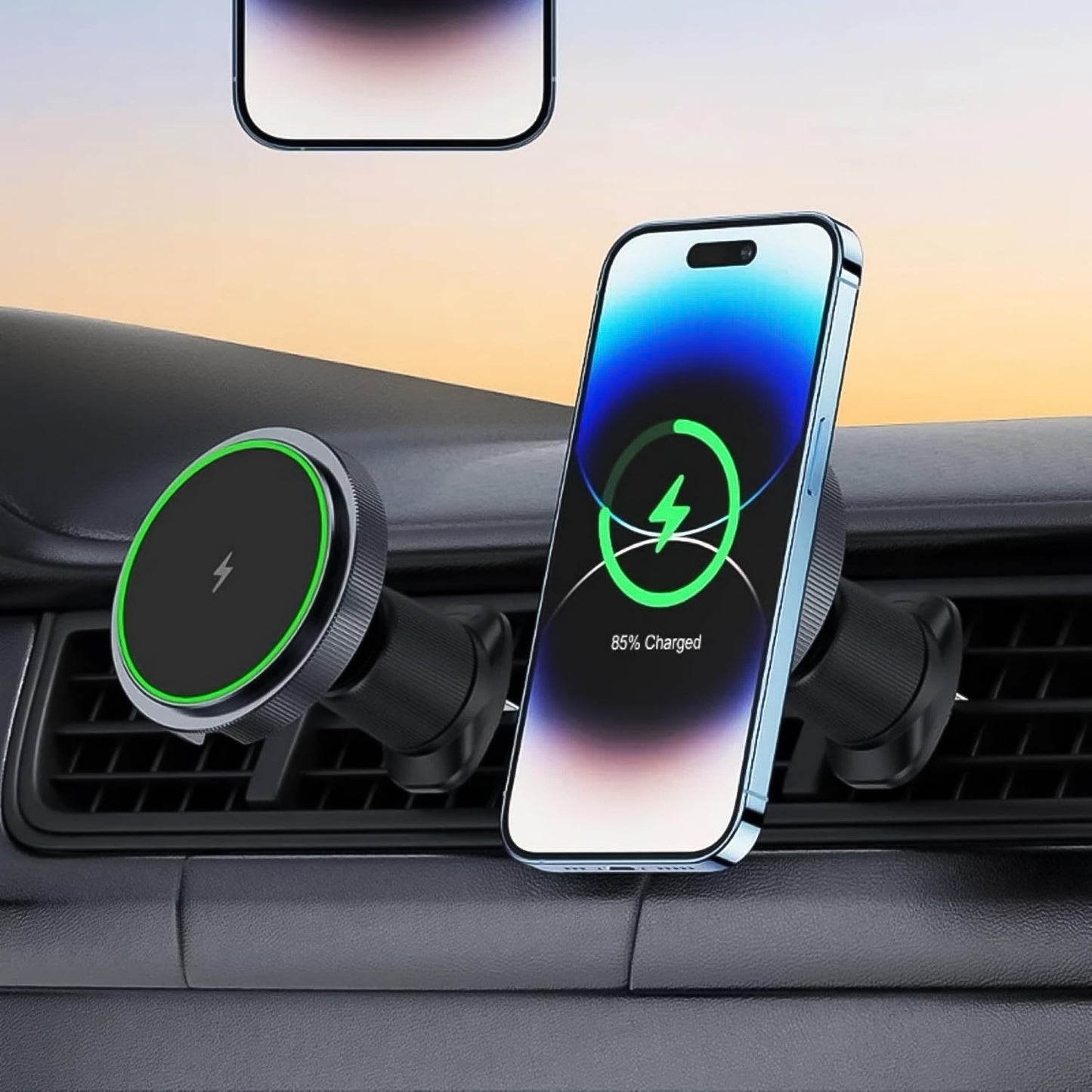 Magnetic Phone Mount Wireless Charger  Music Reactive Lights (1 Set) - Happy Price - Image 3