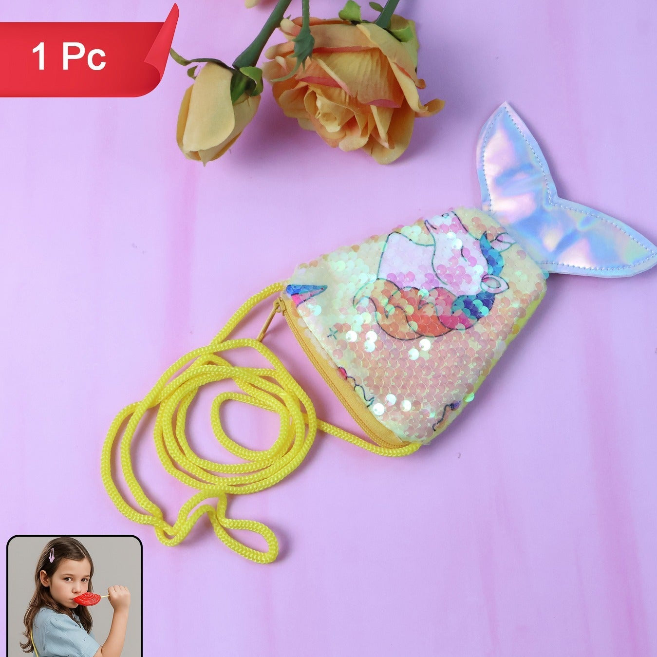 Mermaid Tail Kids Sling Bag - 1 Pc - Happy Price - Image 1