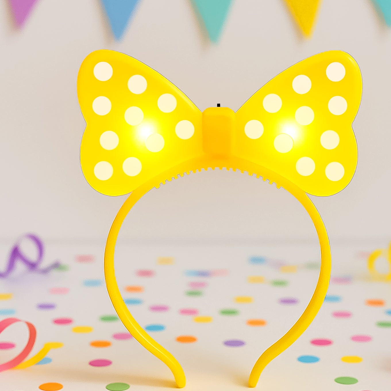 LED Glowing Bow Hairband for Kids (1 Pc) - Fun Party Accessory - Happy Price - Image 1