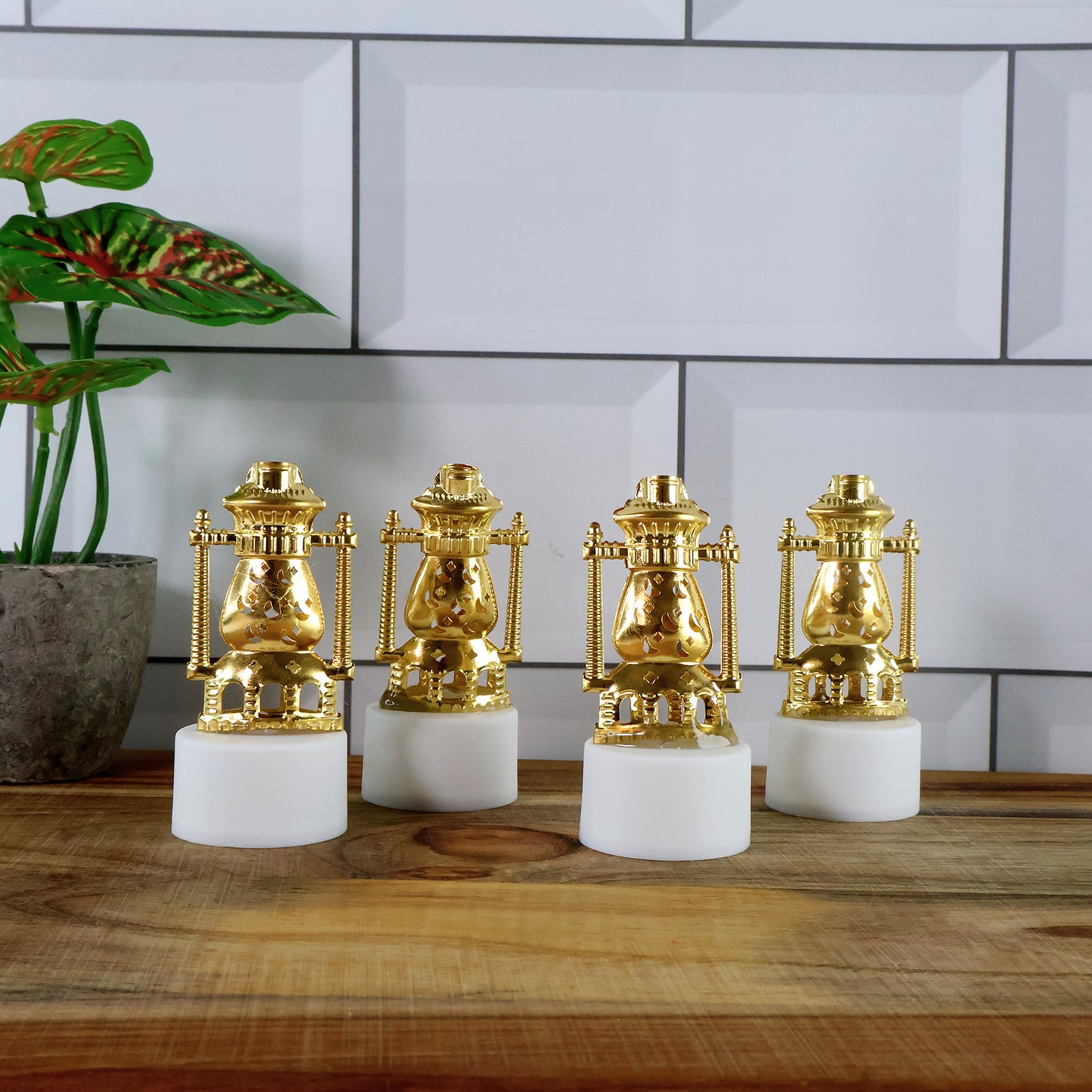 Set of 4 LED Lantern Style Flameless Tealights - Warm Flickering Glow - Happy Price - Image 4