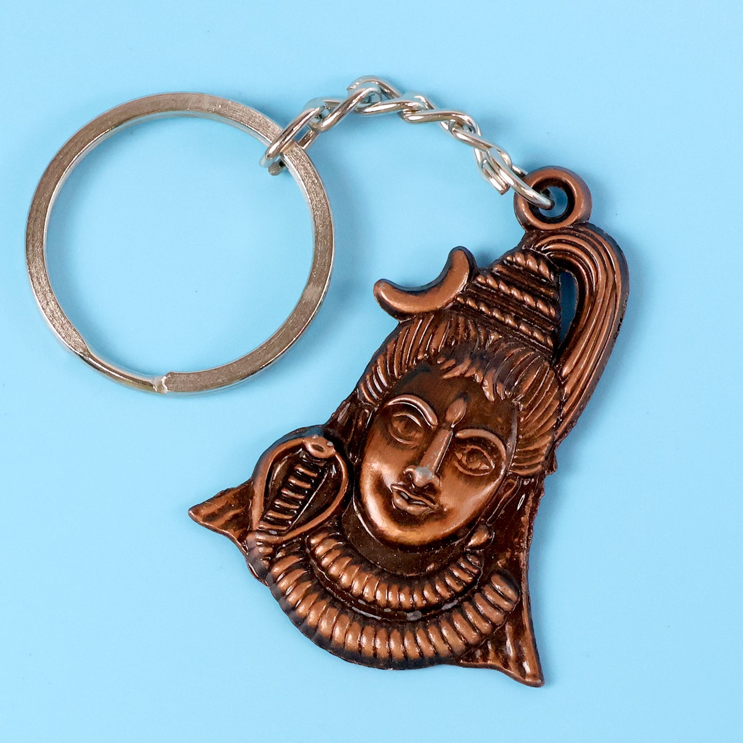 Lord Shiva Face Antique Metal Keychain (1 Pc) - Happy Price - Image 4