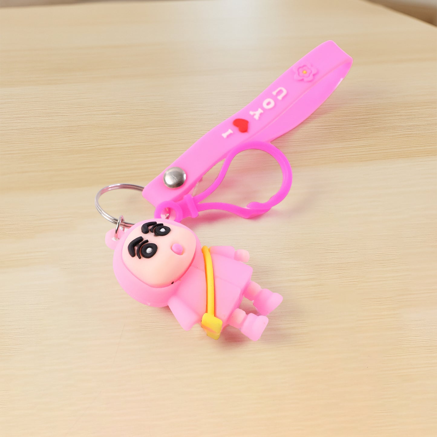 Cute Cartoon Doll Keychain with Pink Strap - 1 Pc - Happy Price - Image 3