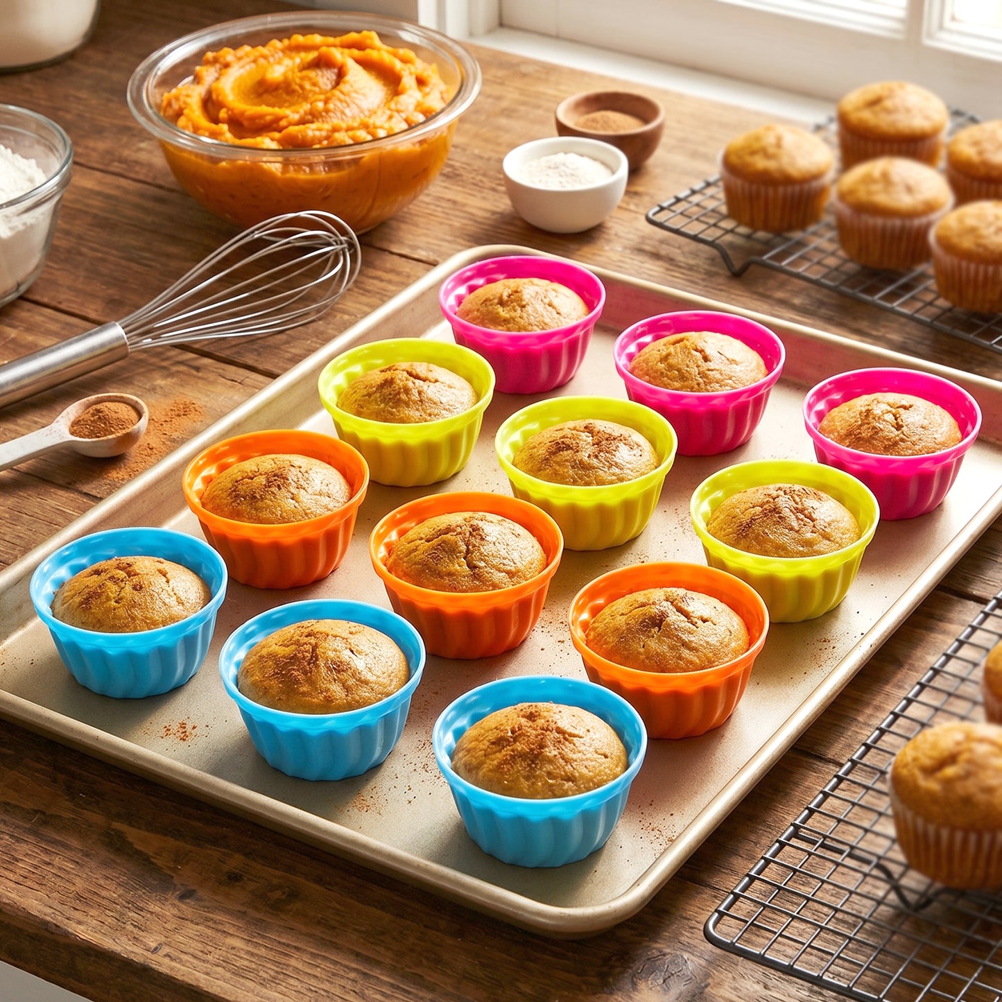 Silicone Baking Cups Set - 12 Piece Reusable Muffin Moulds - Happy Price - Image 6