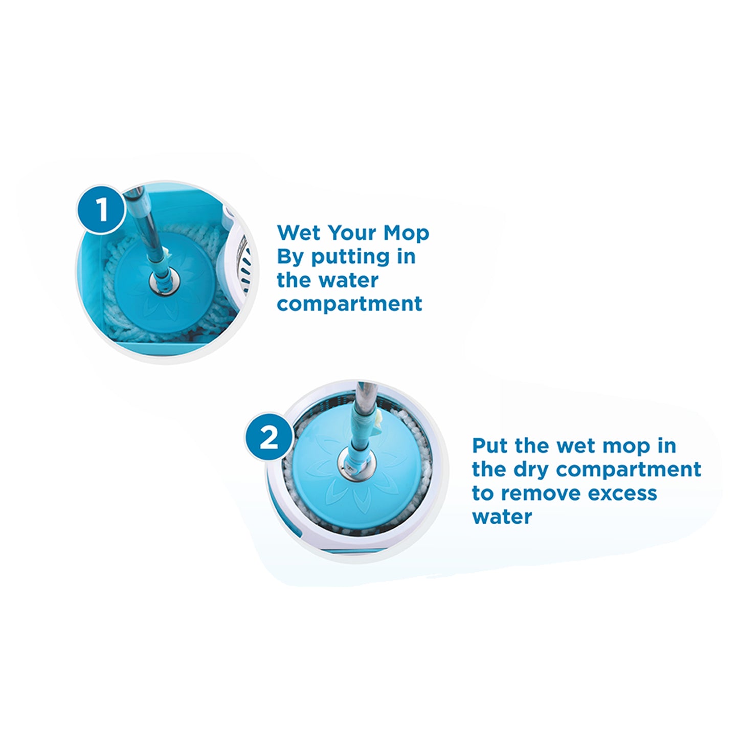Spin Mop With Bigger Wheels And Plastic Auto Fold Handle For 360 Degree Cleaning - Happy Price - Image 3