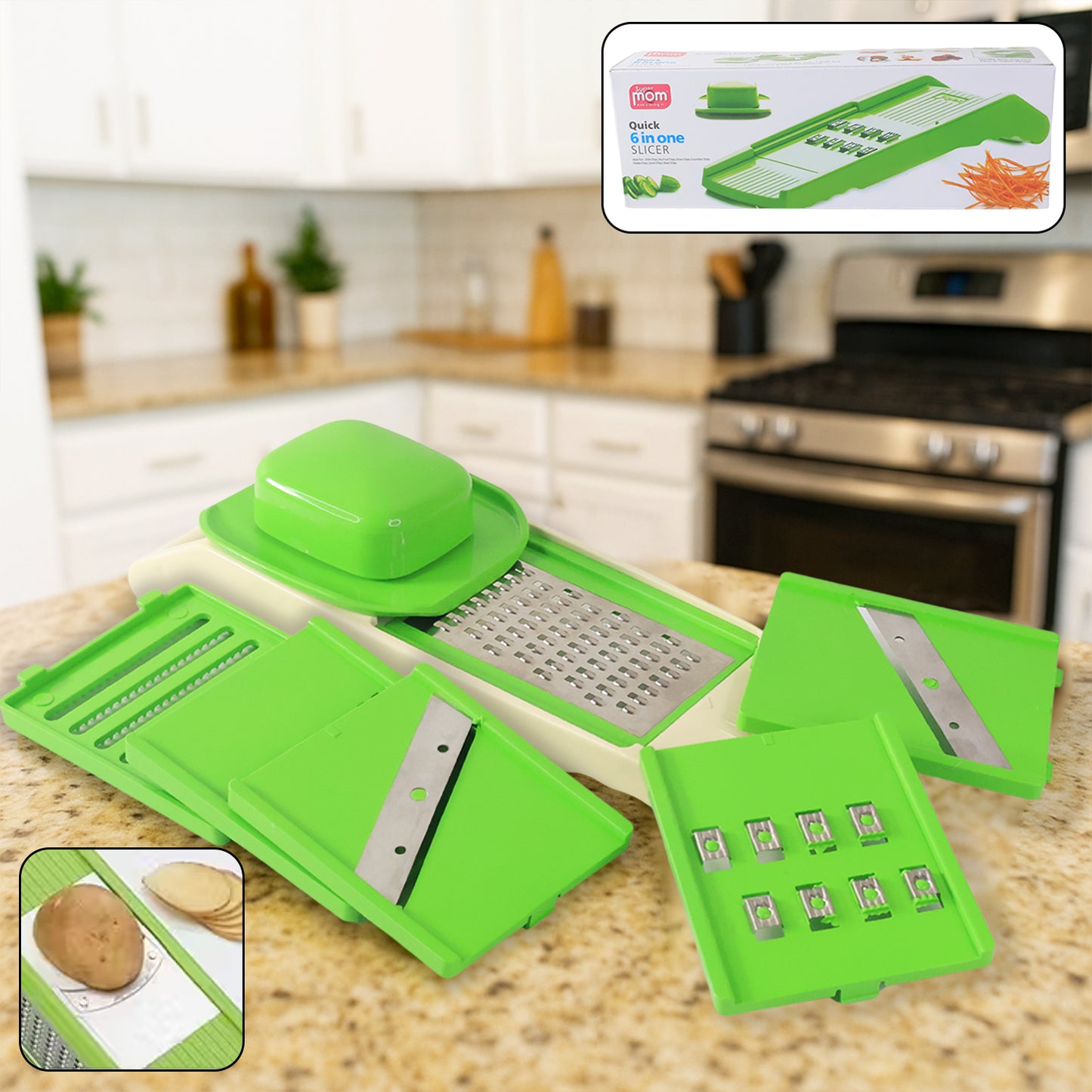 HappyPrice 6-in-1 Multipurpose Vegetable Slicer with Stainless Steel Blades - Happy Price - Image 6