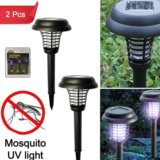Solar Powered LED Mosquito Killer Lamp - 2 Pcs Garden Bug Zapper - Happy Price - Image 1