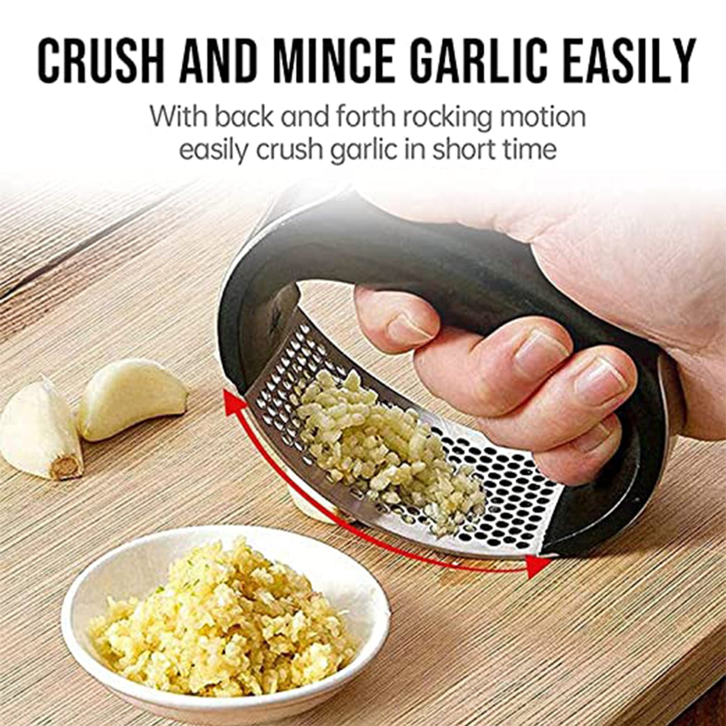 Multipurpose Garlic Presser Squeeze Press Crusher Stainless Steel Kitchen Tools Quick Handy Ginger Garlic Crusher - Happy Price - Image 5