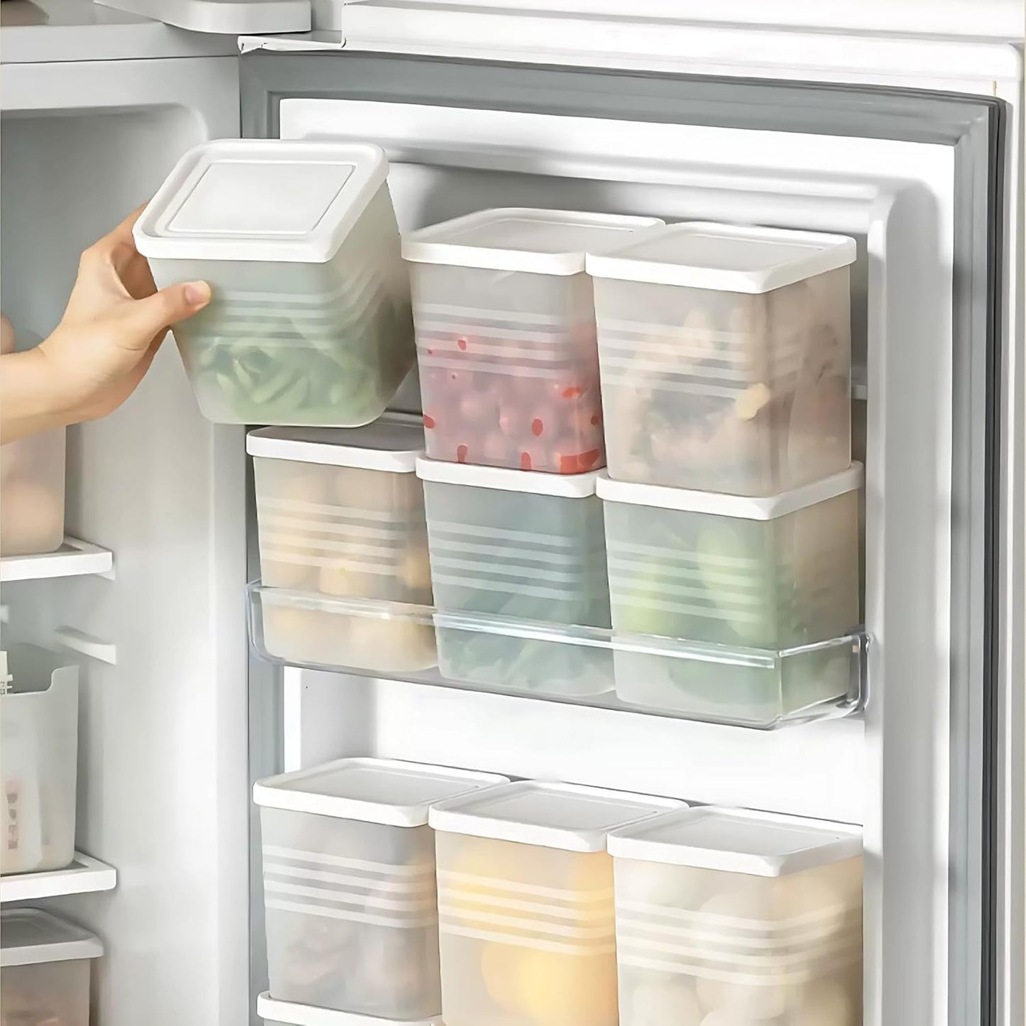 Transparent Square Plastic Food Containers with Airtight Lids - Set of 6 Pcs - Happy Price - Image 5