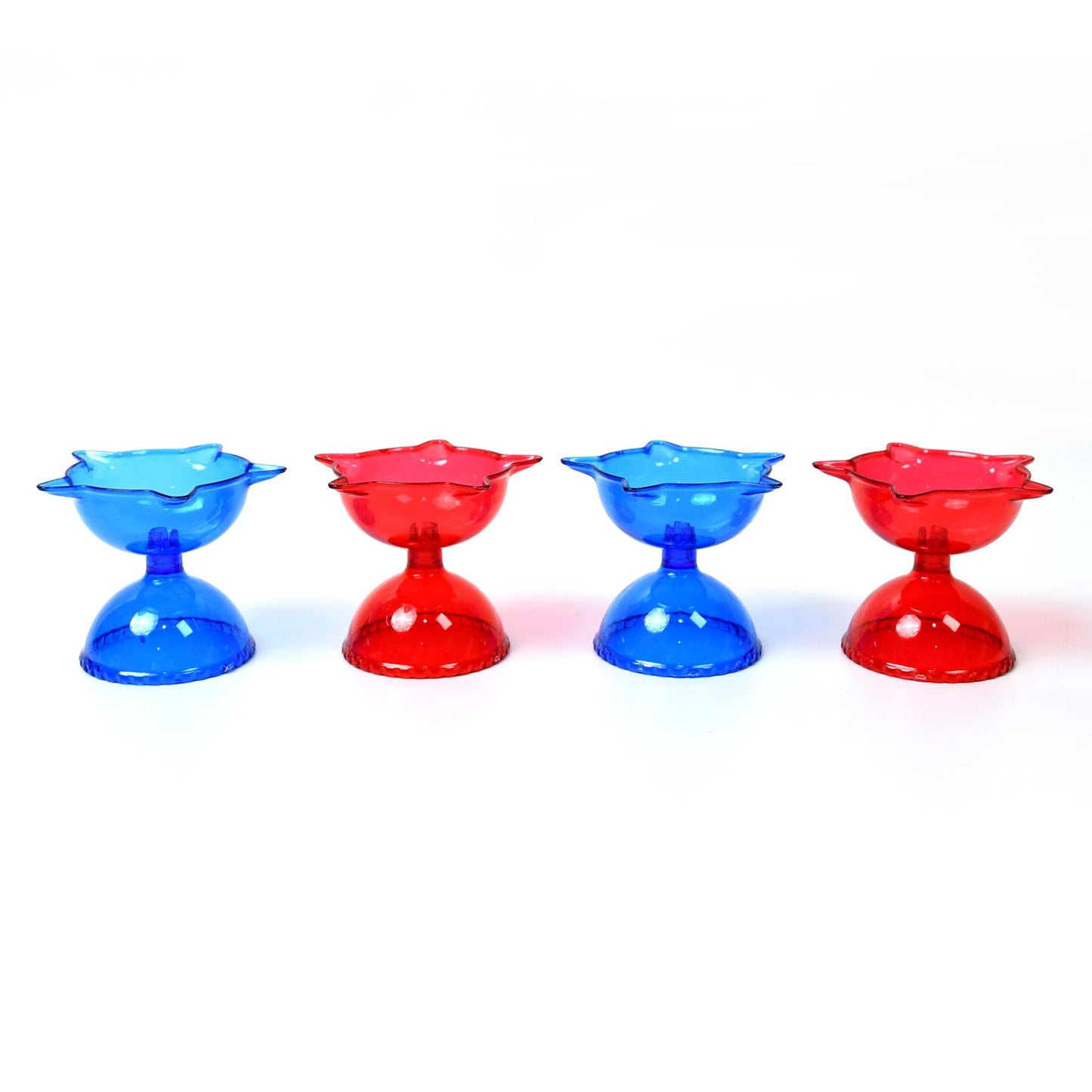 Colourful Reflection Diya Combo Plastic Candle Cup With Multi Shape (4 Pcs Set) - Happy Price - Image 5
