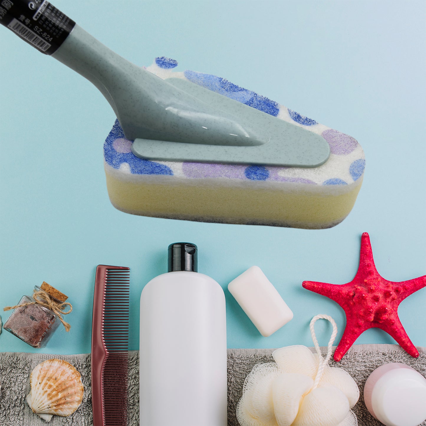 Cleaning Supplies Kitchen Handle Universal Triangular Sponge Multifunctional Bathroom Brush Long Handle Kitchen  Dining  Bar - Happy Price - Image 2