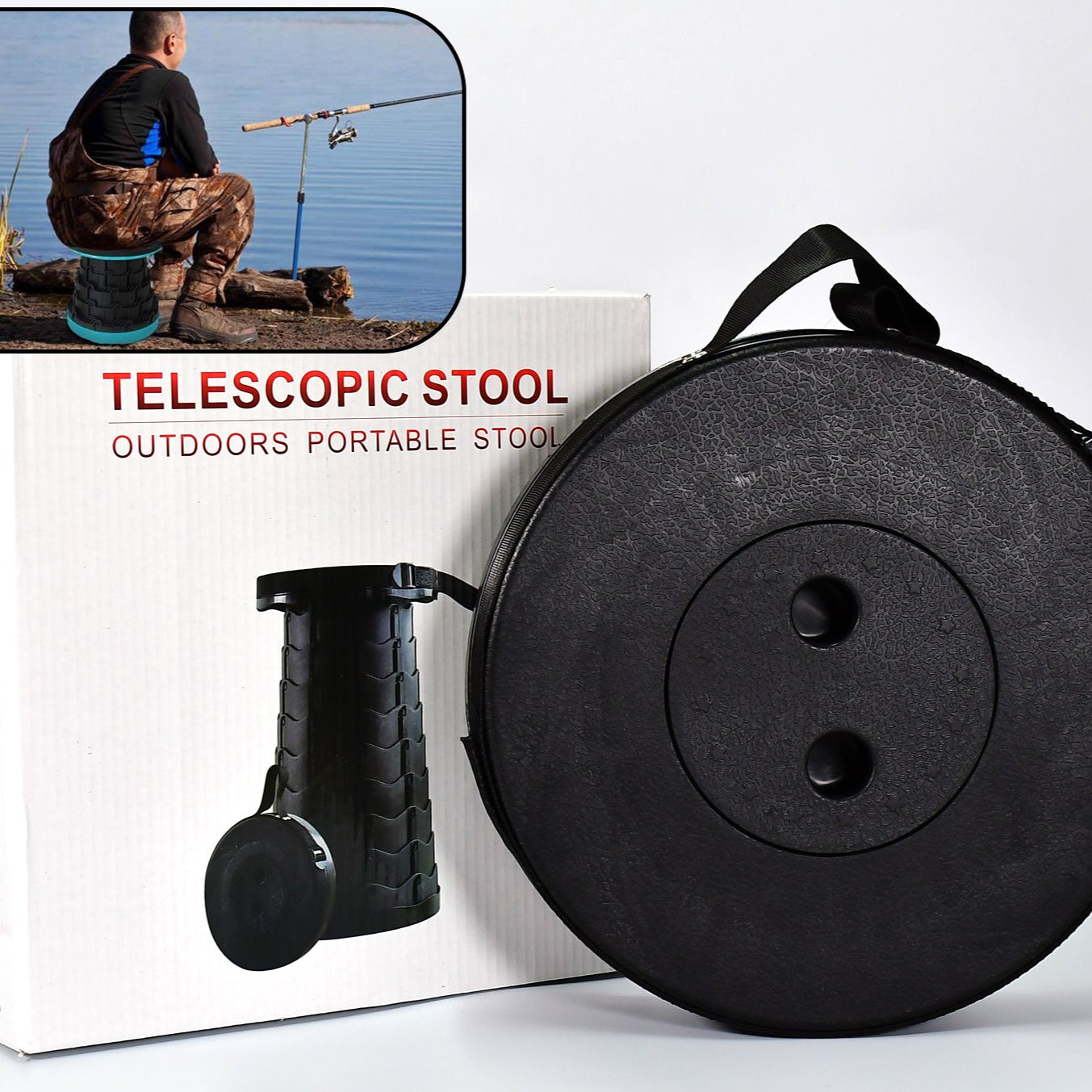 Foldable Retractable Height Adjusting Stool Space Saving Telescopic Stool For Fishing Hiking Stool For Adults And Kids. - Happy Price - Image 1