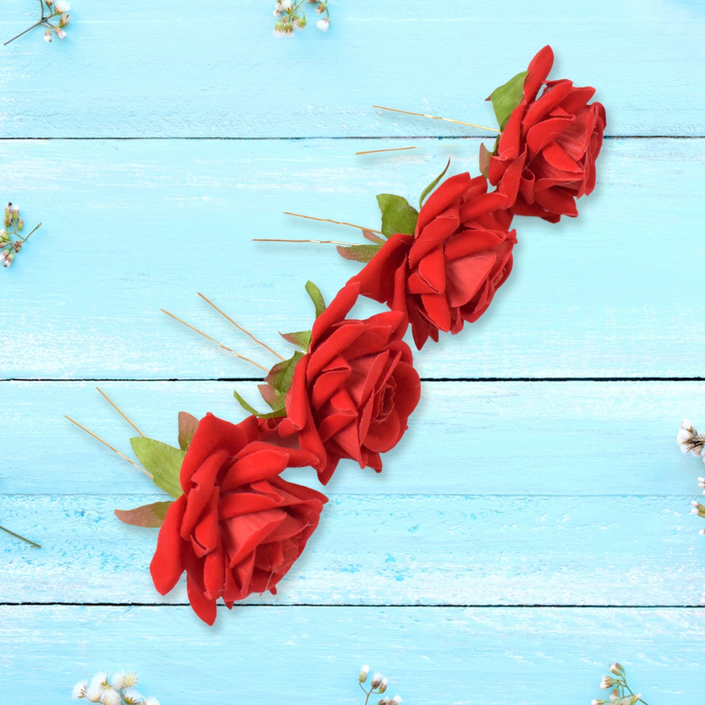 12 Pcs Red Rose Bridal Hair Clips for Women - Wedding Party Hair Accessories - Happy Price - Image 4
