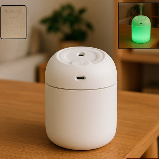 Portable Lighting Mini Humidifier Usb Personal Desktop Air Humidifier For Baby Bedroom Travel Office Home With Light Cool Mist Humidifier Essential Oil Diffusers Cool Mist Humidifiers (250 Ml) - Happy Price - Image 1