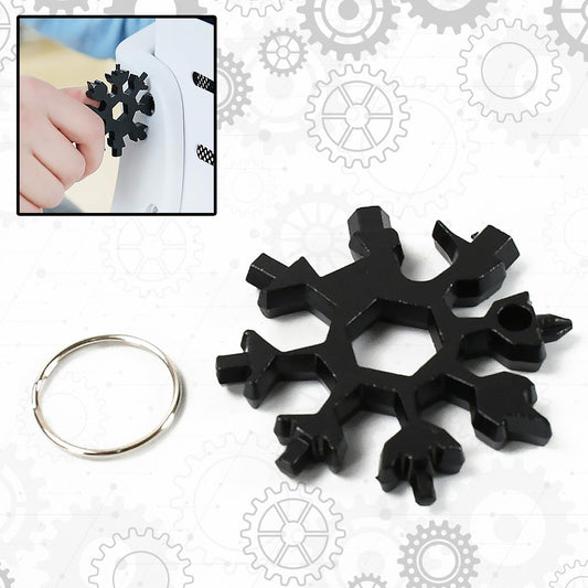 Durable  Portable 18 In 1 Snowflake Multi-tool Snowflake Bottle Opener Flat Phillips Screwdriver Kit Wrench - Happy Price - Image 1