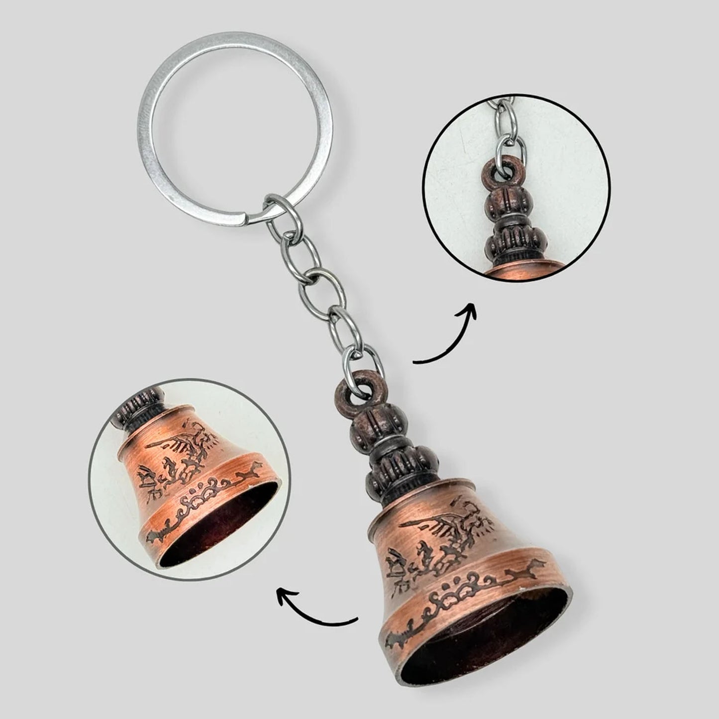 Mini Metal Bell Keychain with Engraving - 1 Piece - Happy Price - Image 6