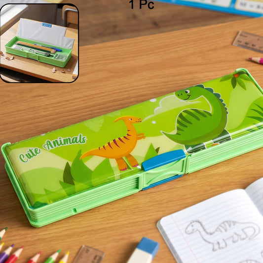 Cute Animal-themed Kids Pencil Compass With Secure Lid (1 Pc)