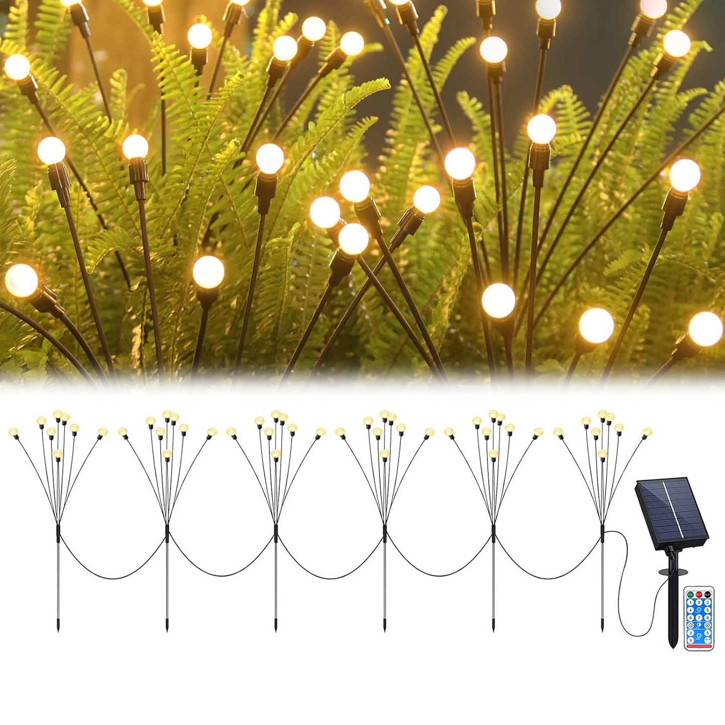 Solar Garden Ball Lights - Warm White LED String Lights with Remote Control - Happy Price - Image 2