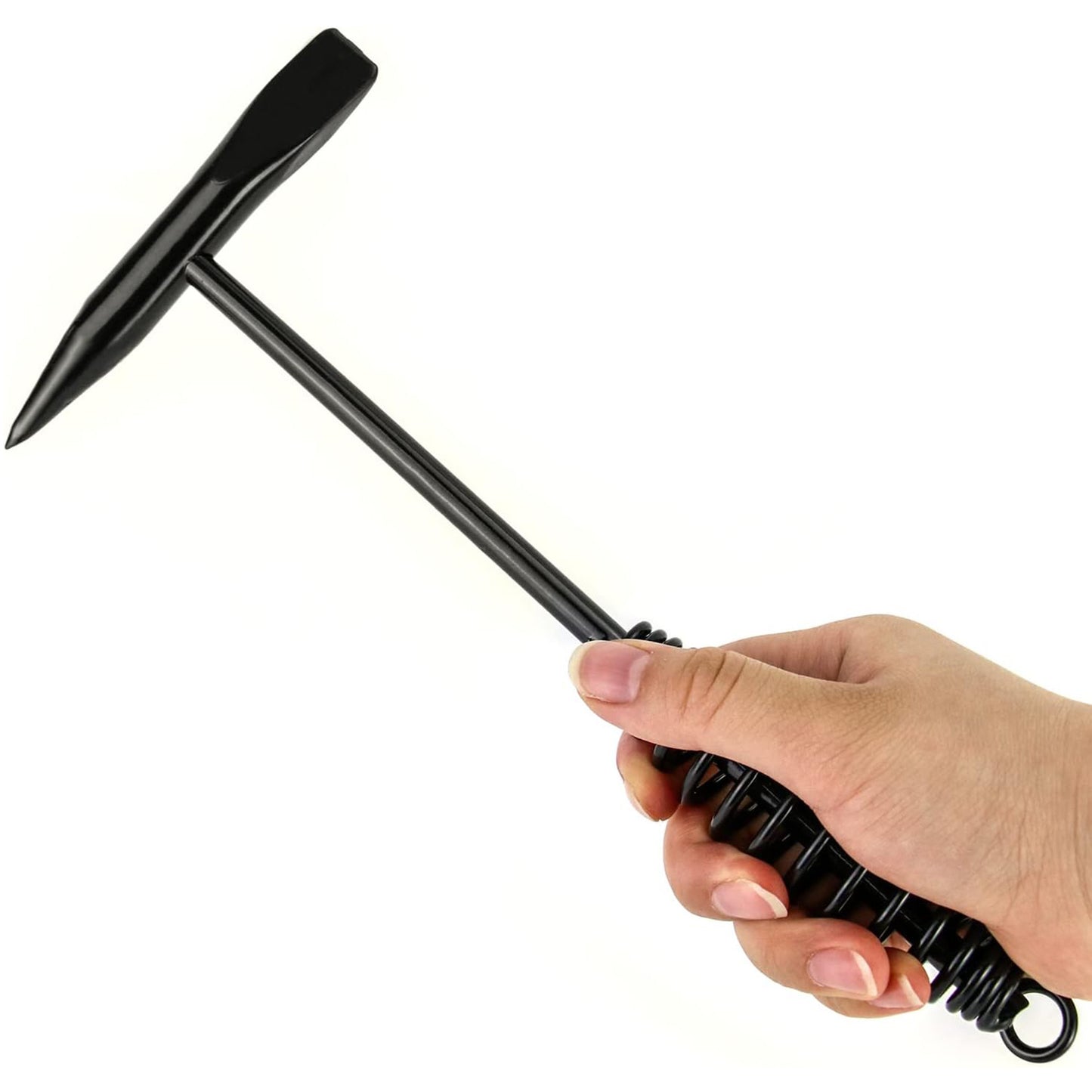 Welding Slag Removal Tool  Chipping Hammer With Coil Spring Handle Mufti Functional For Cleaning Removing Slag Industrial Weld Slag Spatter Removal Tool Welding Hammer For Machinery Electrician (1 Pc ) - Happy Price - Image 5