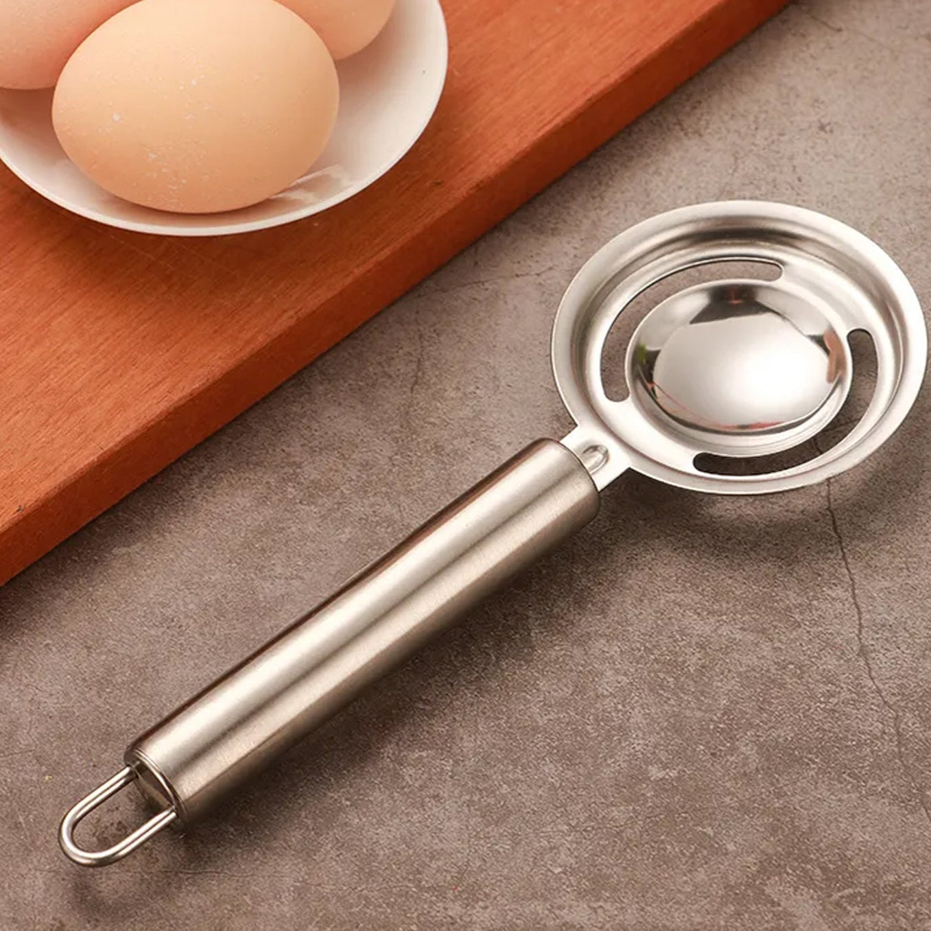 Stainless Steel Egg Separator for Kitchen - Easy Yolk and White Divider - Happy Price - Image 1