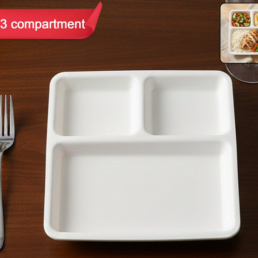 Durable Plastic 3-Compartment Plate for Meal Serving - 1 Pc - Happy Price - Image 1