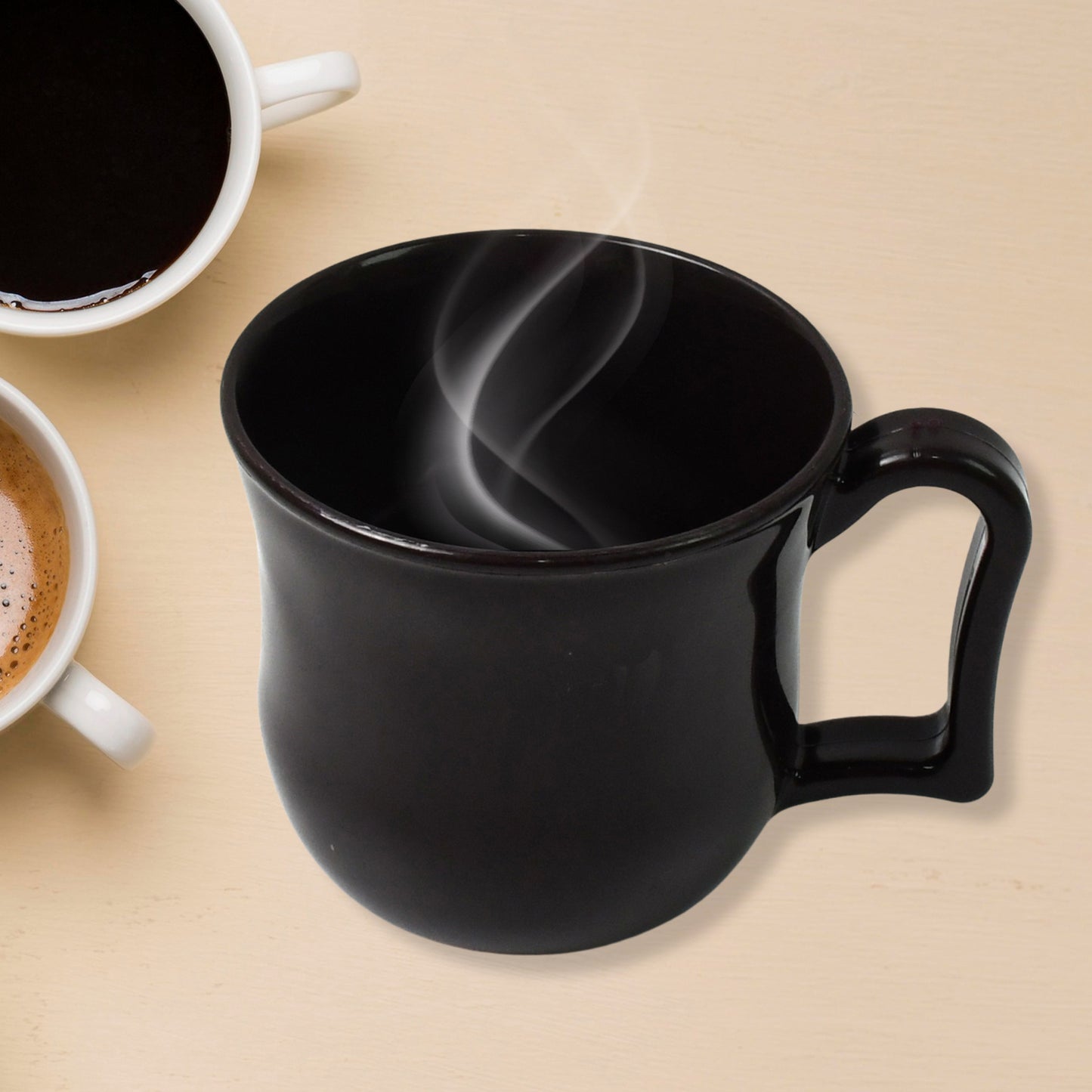 Premium Plastic Coffee  Tea Cups  Mug With Handle(1 Pc  Loose  Black) - Happy Price - Image 3