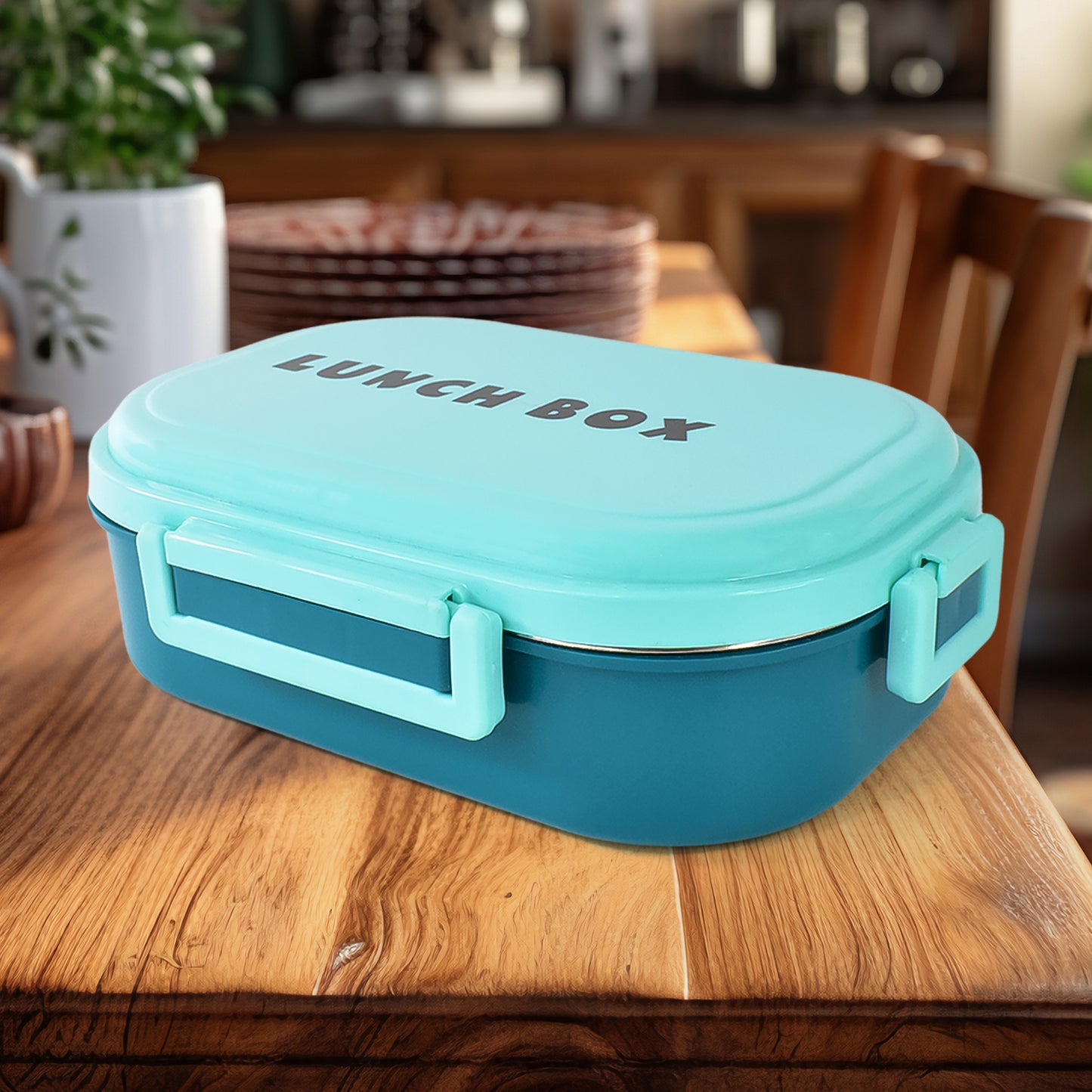 3-in-1 Stainless Steel Lunch Box with Detachable Small Container & Spoon - 1 Set - Happy Price - Image 3