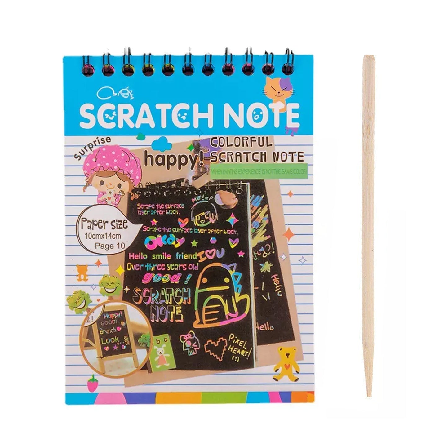 Crafts Rainbow Art Scratch Paper Book Sheets 10 Page  ( Pack Of 1 ) - Happy Price - Image 2