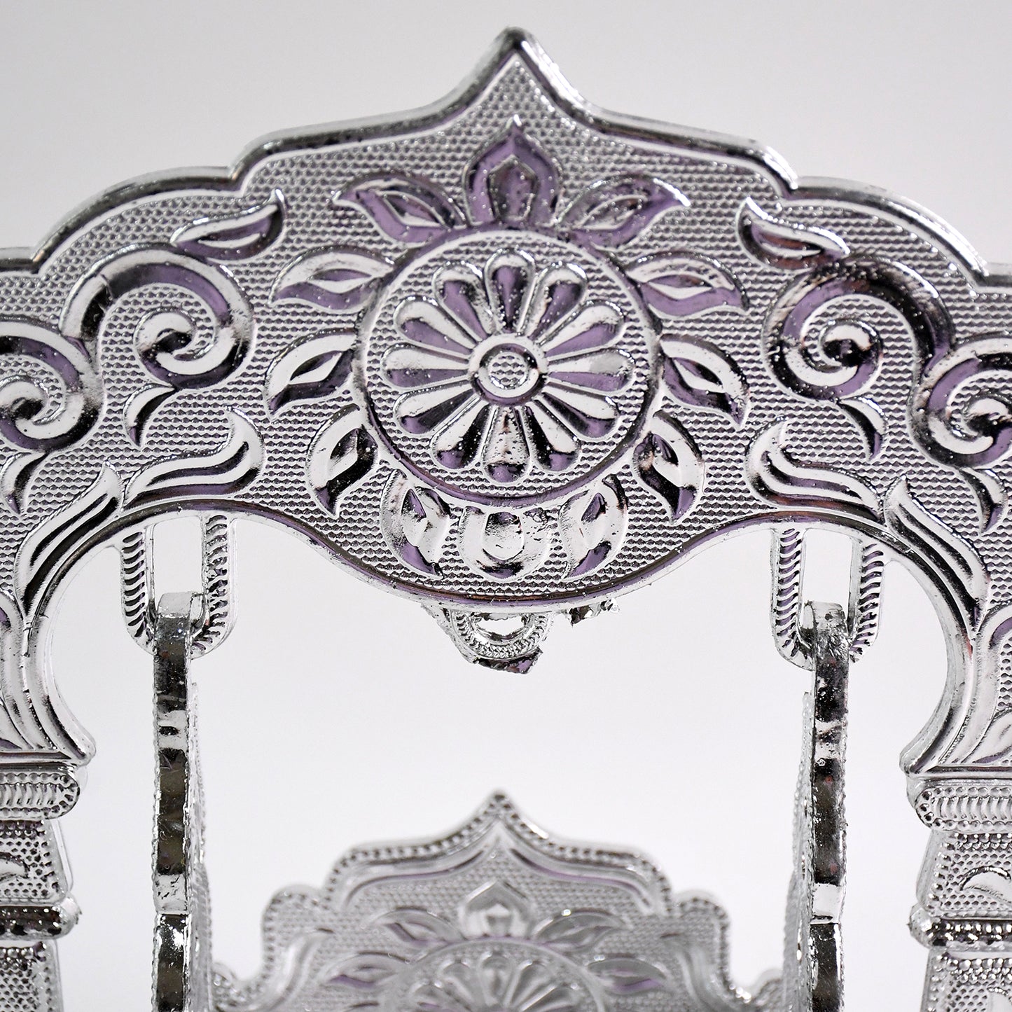 Silver-Coated Metal Bal Gopal Jhula for Laddu Gopal Idol - Decorative Pooja Swing - Happy Price - Image 3