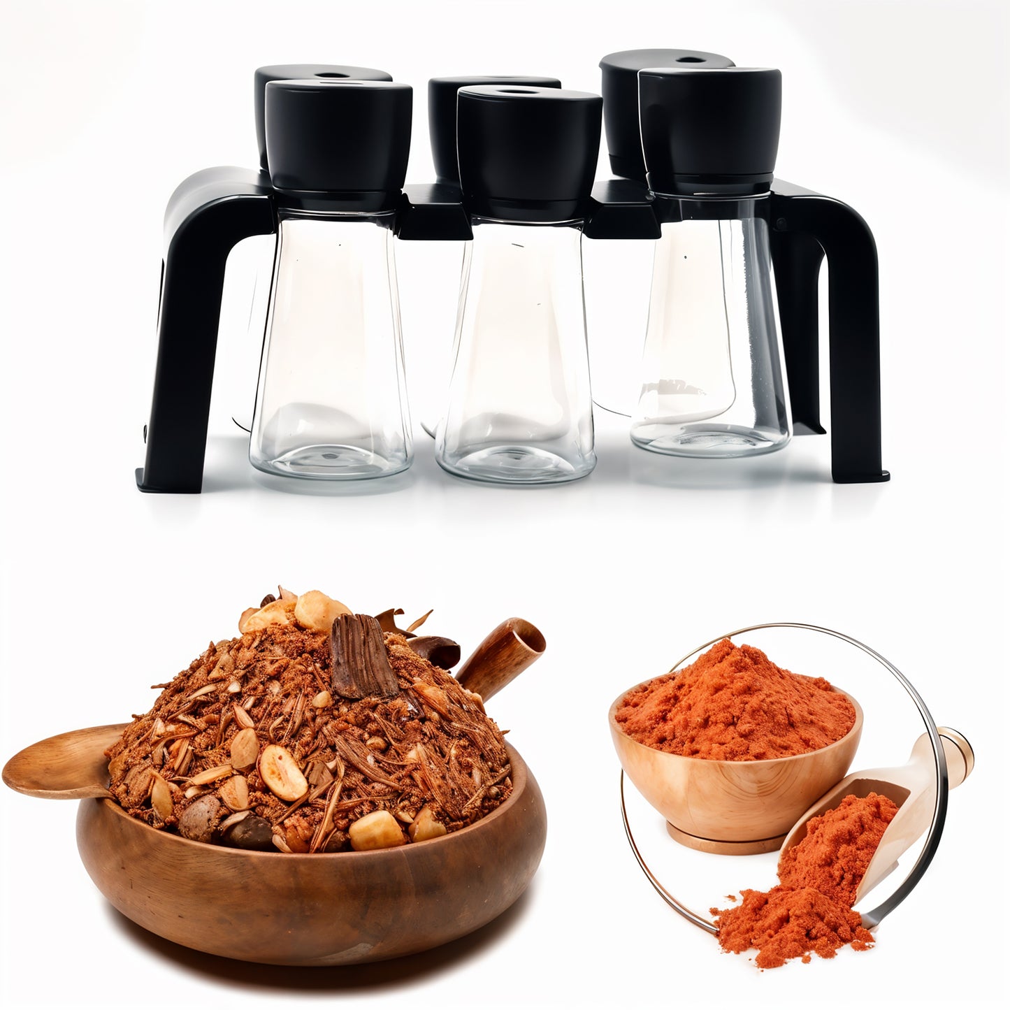 6-piece Plastic Spice Jar Set With Stand - Happy Price - Image 5