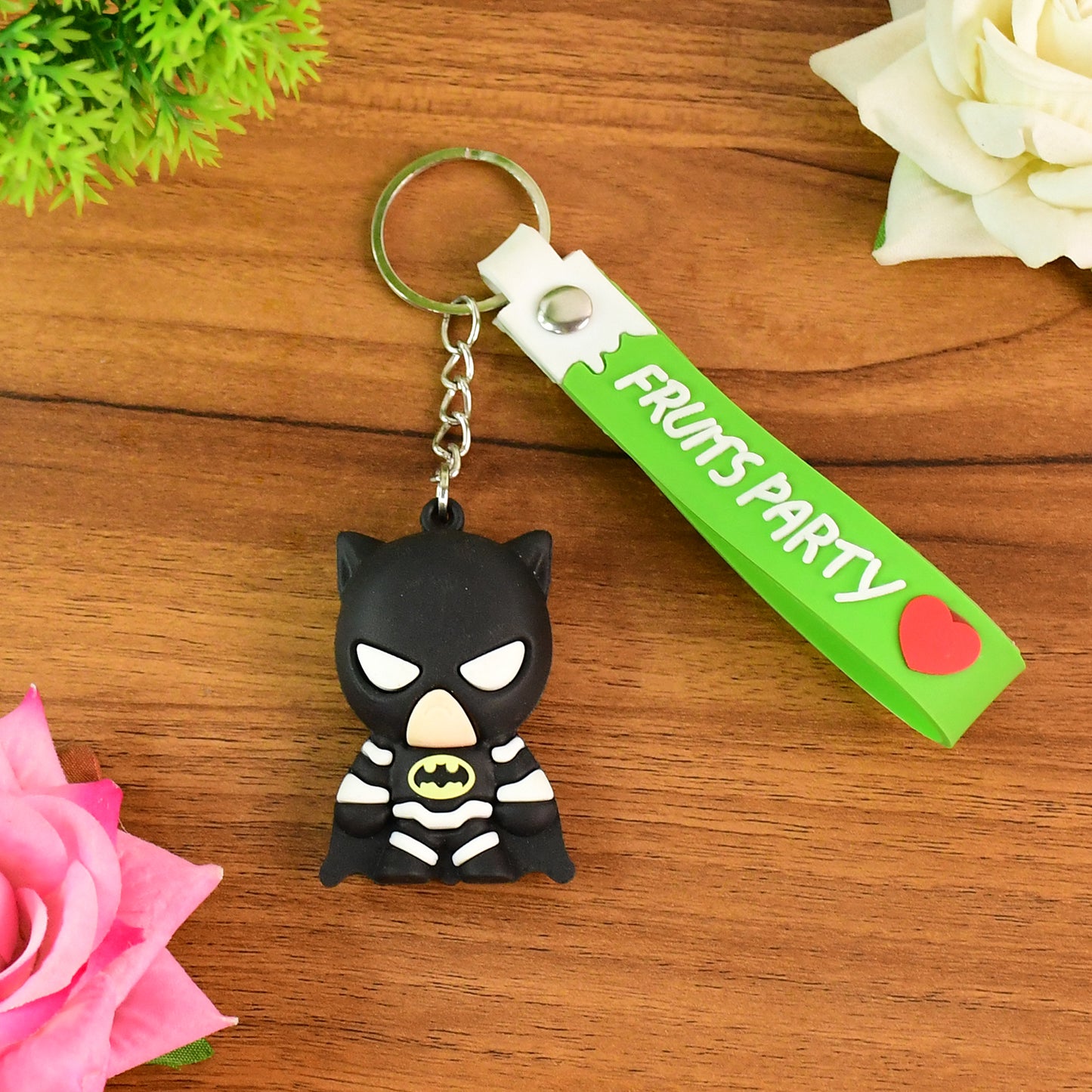 Cute Cartoon Silicone 3d Key Chain With Metal Hook  Strap (Pack Of 1) - Happy Price - Image 4