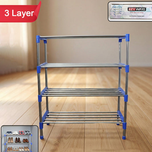 4-Tier Stainless Steel Shoe Rack Organizer for Home & Dorm - Happy Price - Image 1