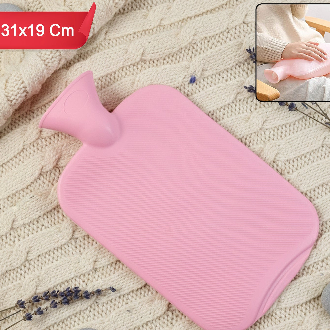 ComfortMax Rubber Hot Water Bag - 31x19 cm, 1 Pc for Pain Relief & Warmth - Happy Price - Image 1