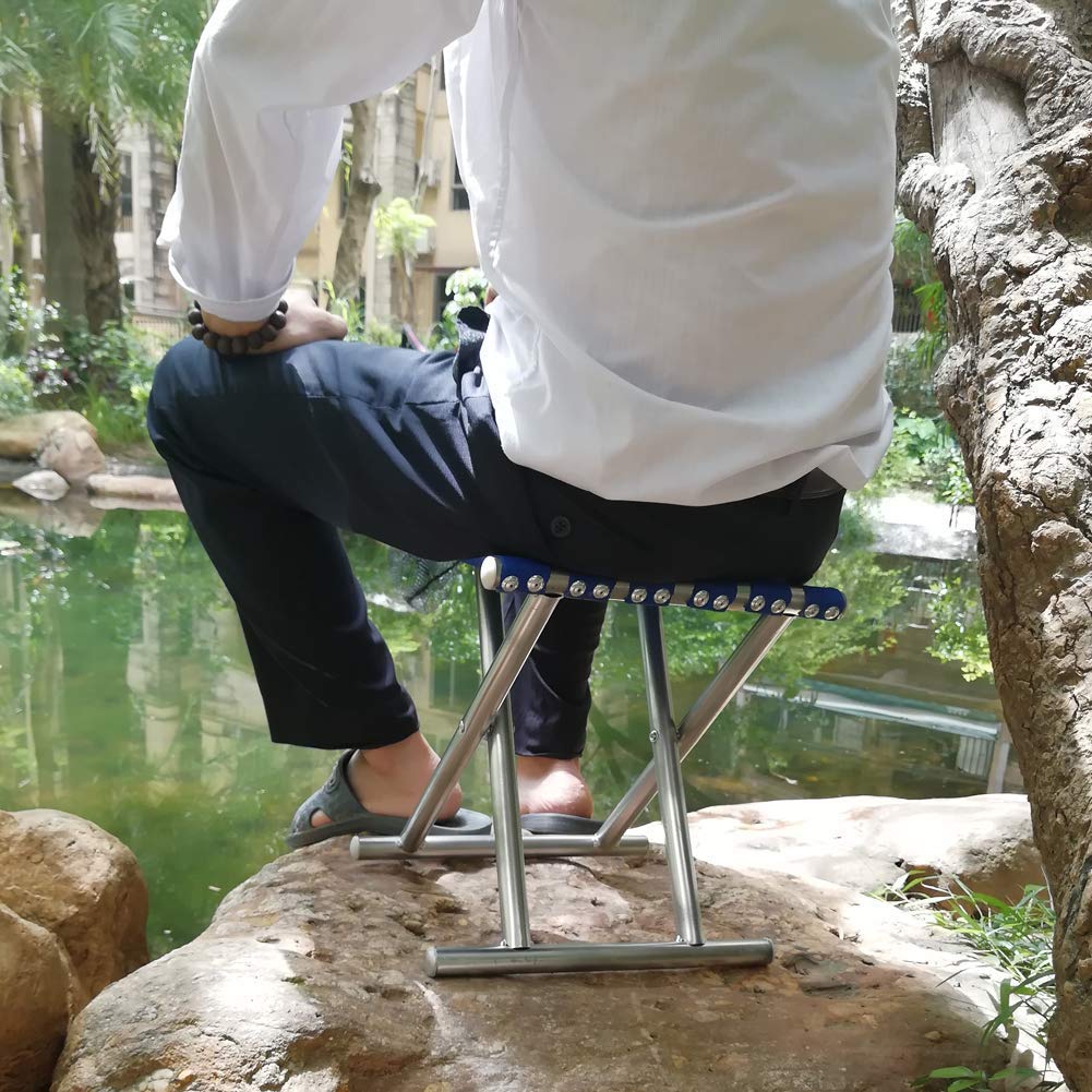 Folding Beach Tool Best Folding Stool Portable Travel Train Chair Outdoor Rest Seat Fishing Beach Picnic Hiking Backpacking Stool Camping Fishing Hiking Picnic Garden (1 Pc ) - Happy Price - Image 7