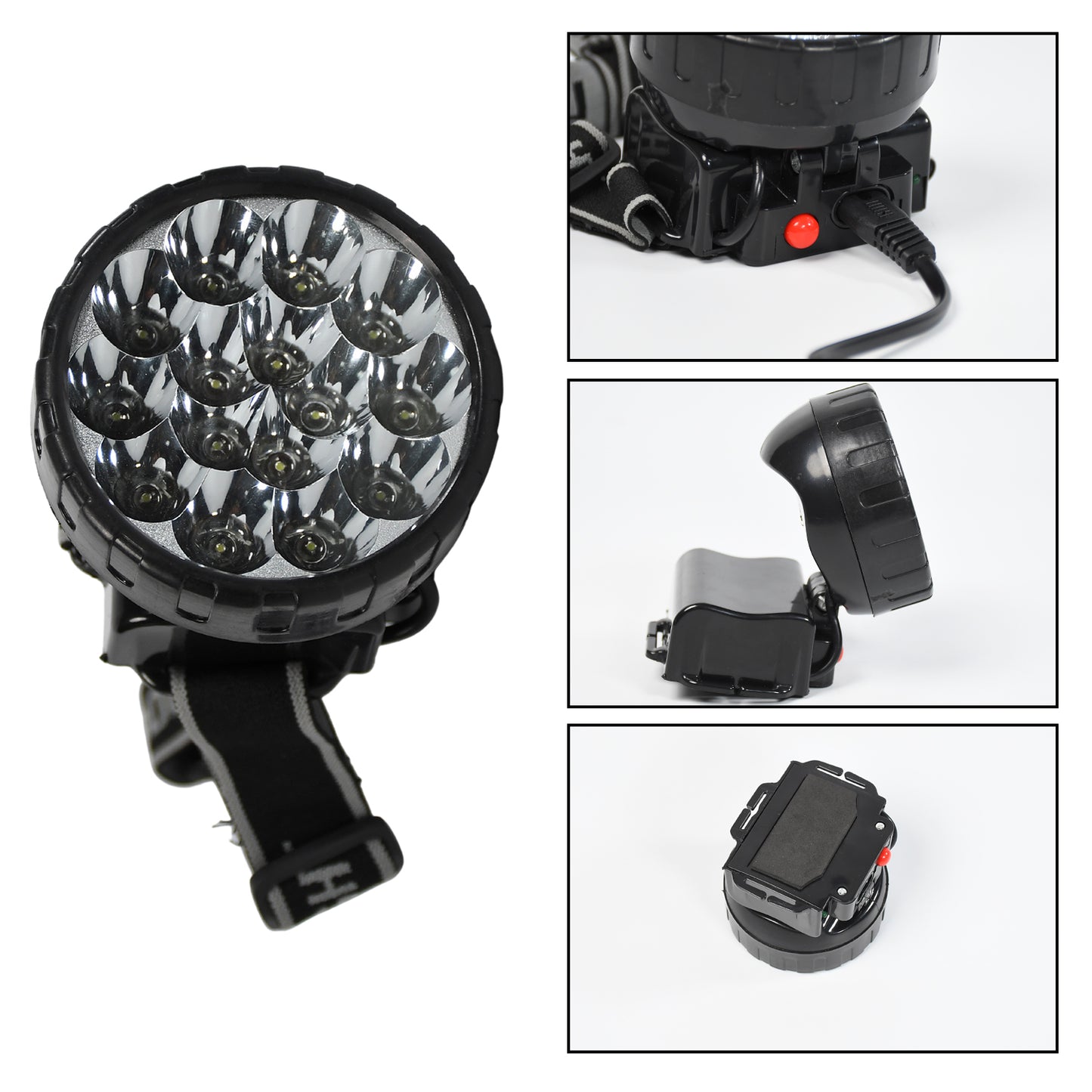 Head Lamp 15 Led Long Range Rechargeable Headlamp Adjustment Lamp Use For Farmers Fishing Camping Hiking Trekking Cycling - Happy Price - Image 3