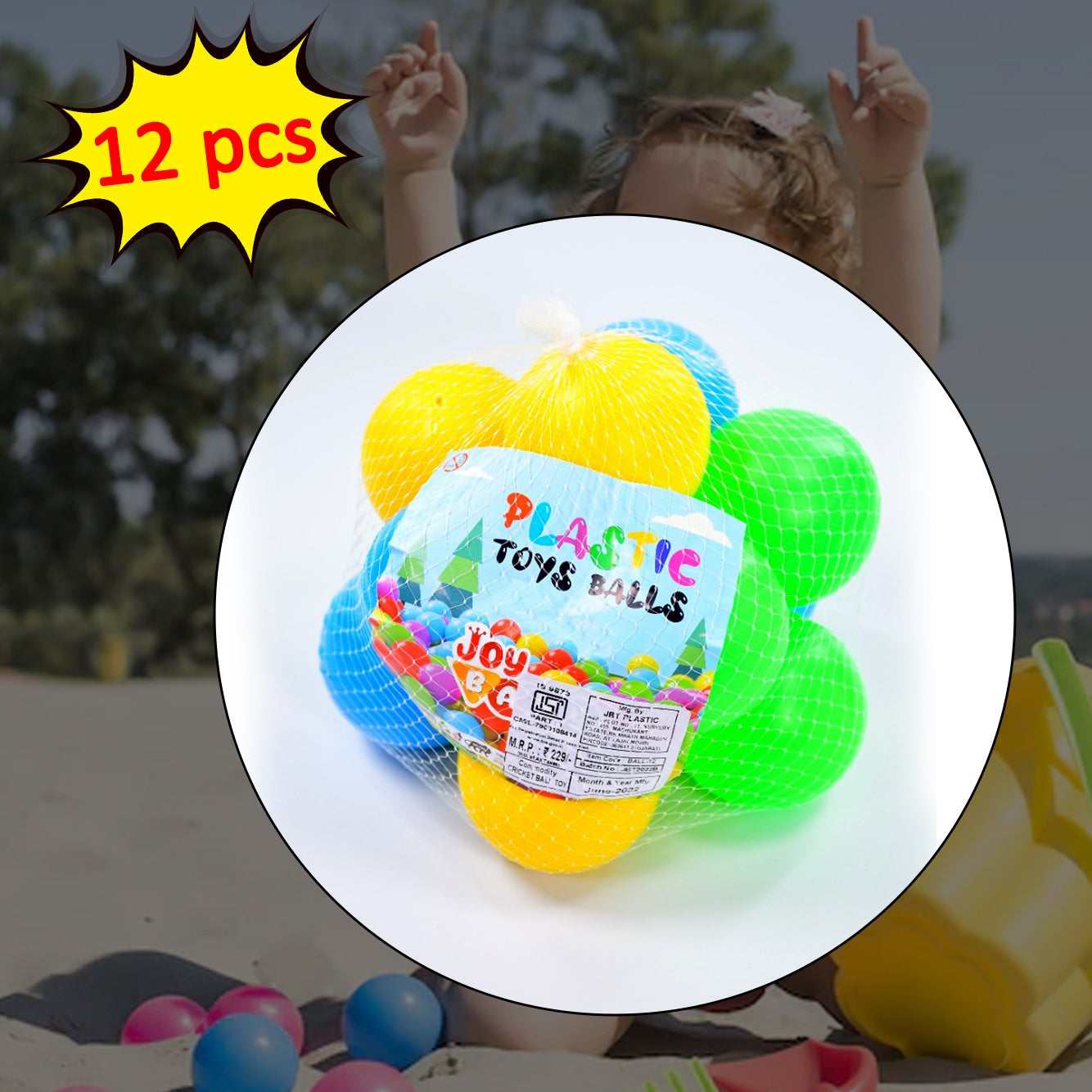 Baby Premium Multicolour Balls For Kids Pool Pitocean Ball Without Sharp Edges Soft Balls For Toddler Play Tents  Tunnels Indoor  Outdoor - Happy Price - Image 1