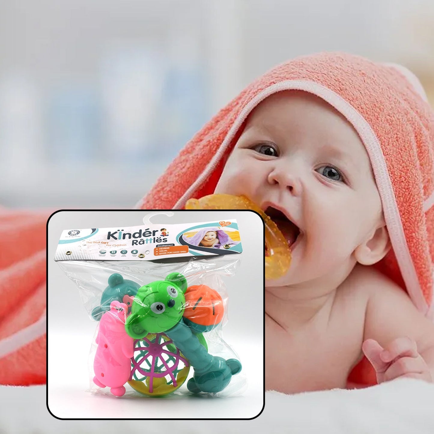 At38 5pc Rattles Baby Toy And Game For Kids And Babies For Playing And Enjoying Purposes. - Happy Price - Image 4