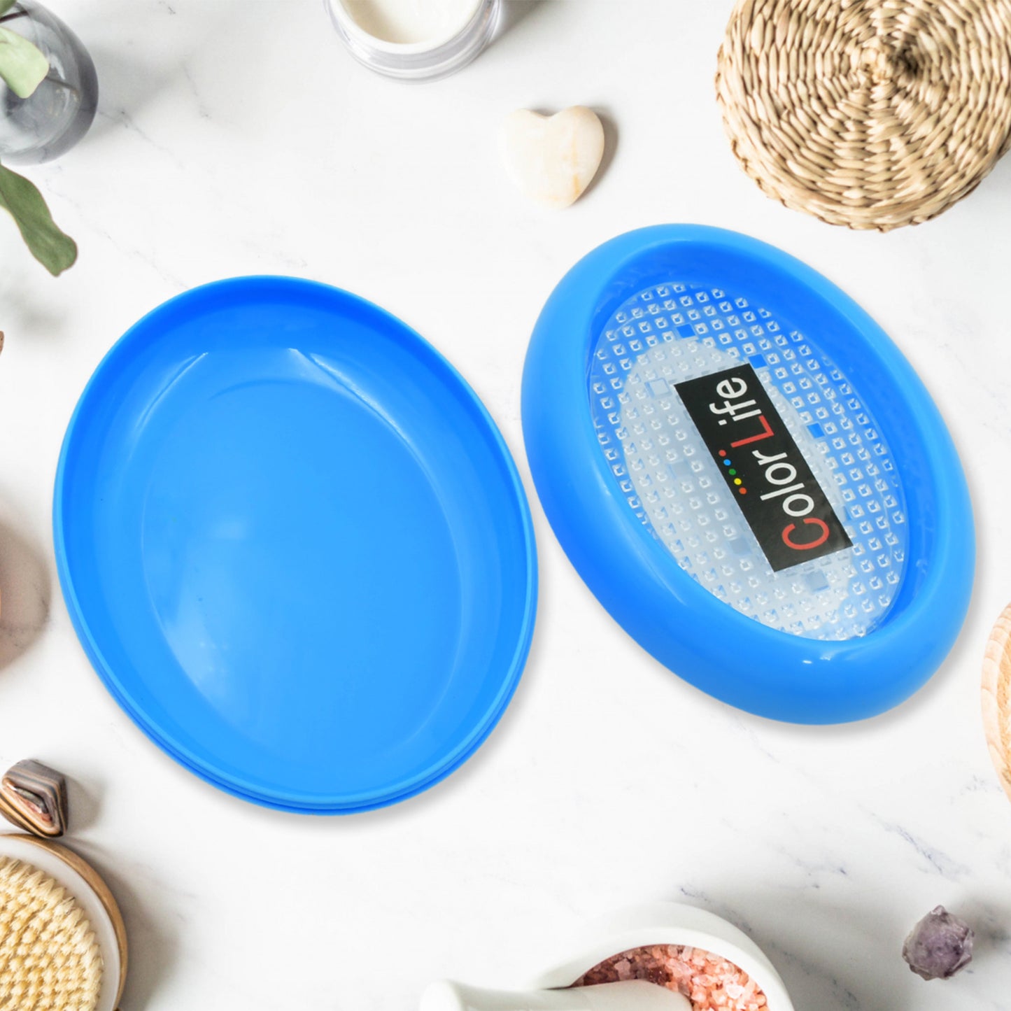 Bathroom Accessories Plastic Soap Case  Soap Dish  Soap Stand Plastic Soap Case Soap Holder Soap Dish For Bathroom Kitchen Sink (Oval  Heart Shape Soap Case  1 Pc ) - Happy Price - Image 4