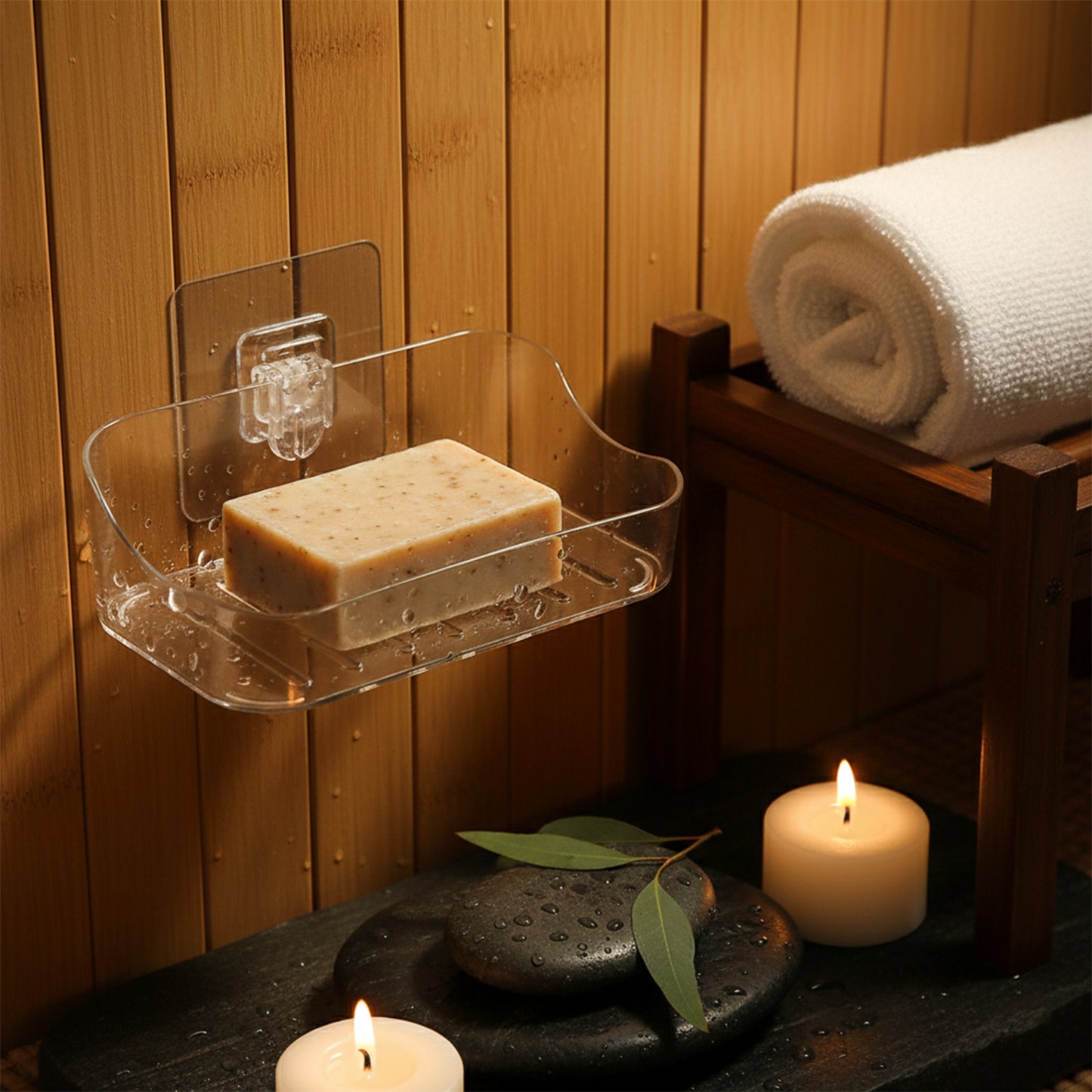 Set of 2 Transparent Wall-Mounted Soap Holders with Suction Cups - Happy Price - Image 4