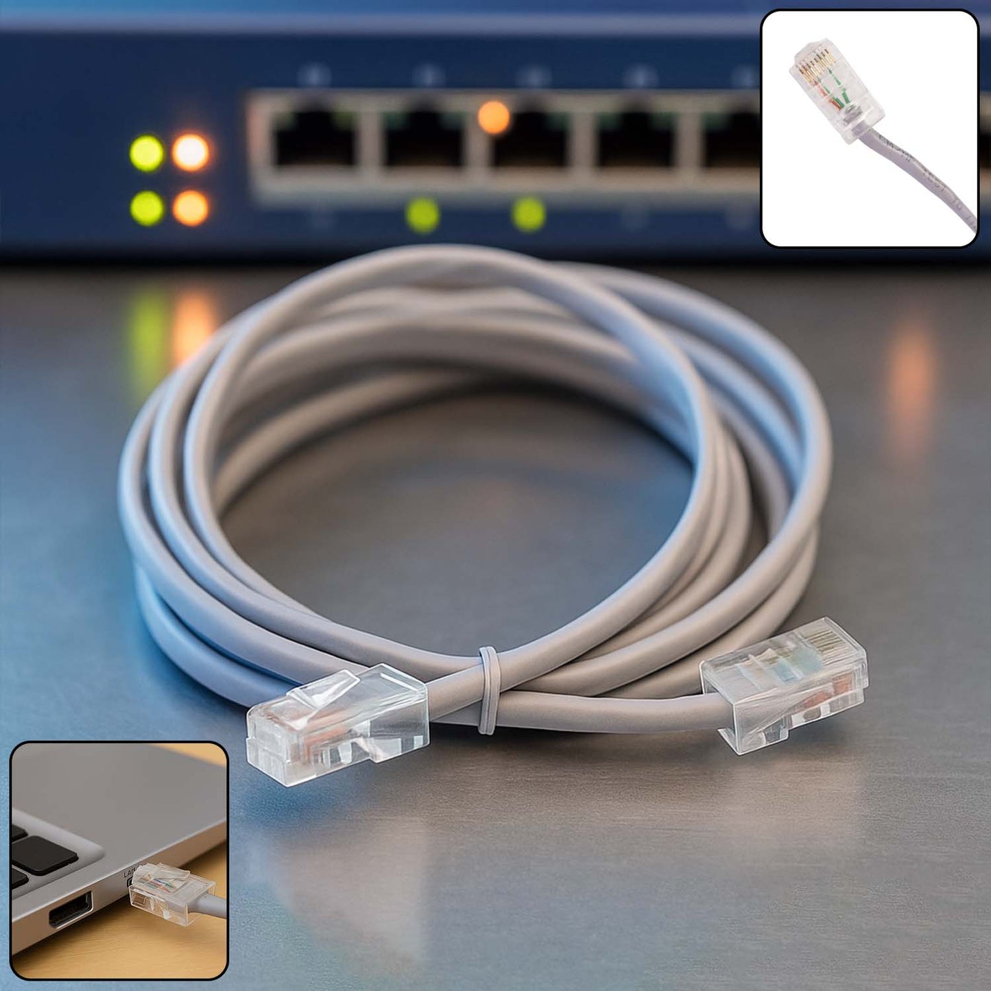1.5 Meter Ethernet LAN Cable with RJ45 Connectors (1 Pc) - Happy Price - Image 2