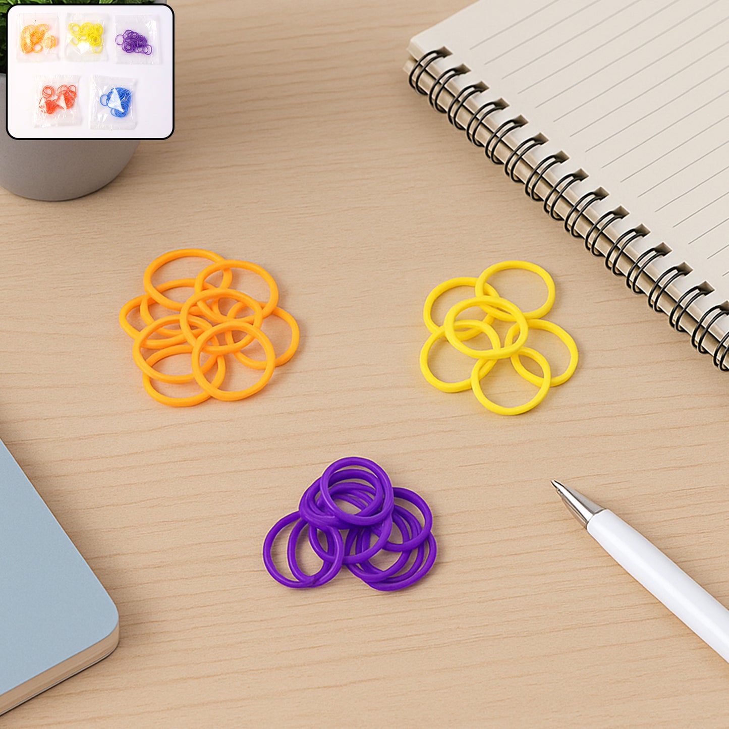 Strong Multipurpose Elastic Rubber Bands - Assorted Colors (1 Packet) - Happy Price - Image 2