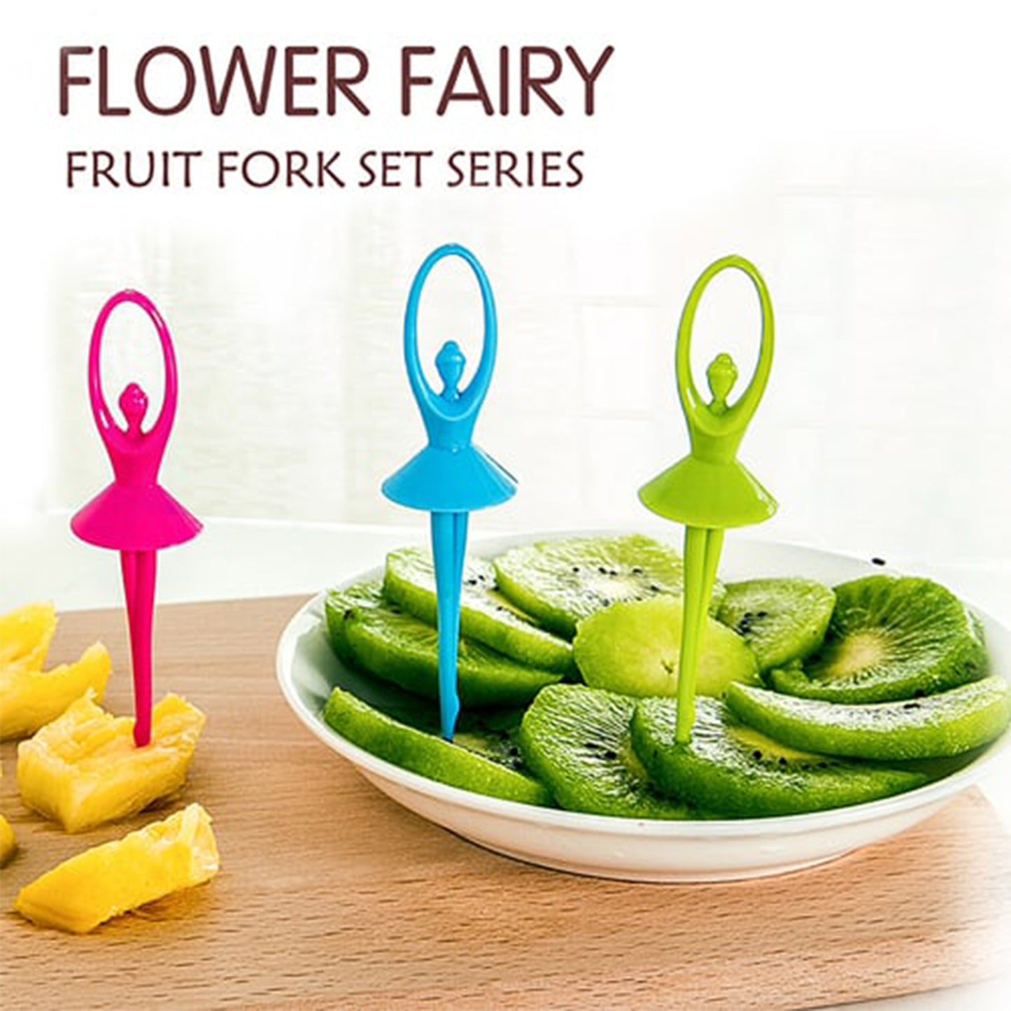 Dancing Doll Fruit Fork Cutlery Set With Stand Set Of 6. - Happy Price - Image 5