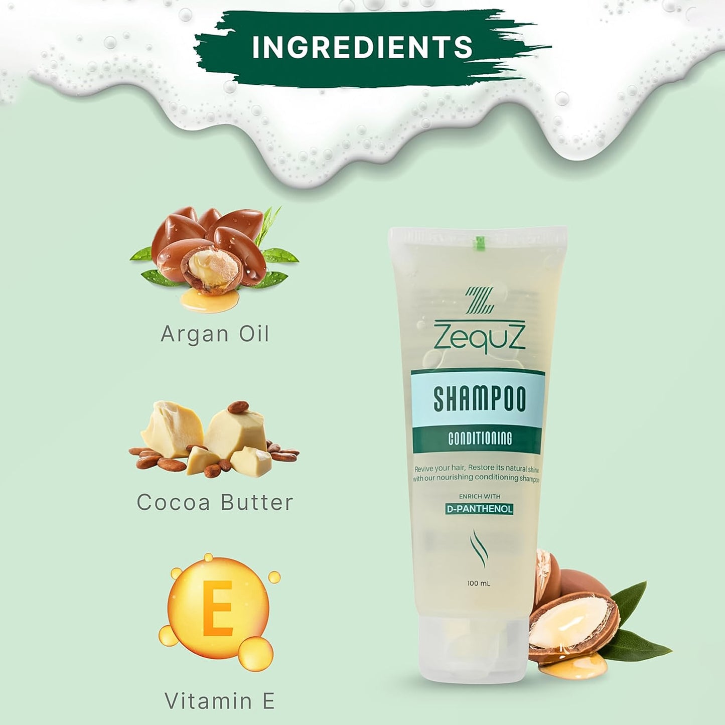 Zequz Conditioning Shampoo - 100 ML Bottle for Soft, Manageable Hair - Happy Price - Image 6