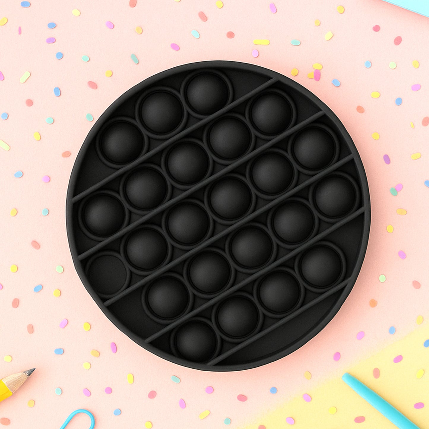 Round Silicone Pop It Fidget Toy for Stress Relief - 1 Pc - Happy Price - Image 5