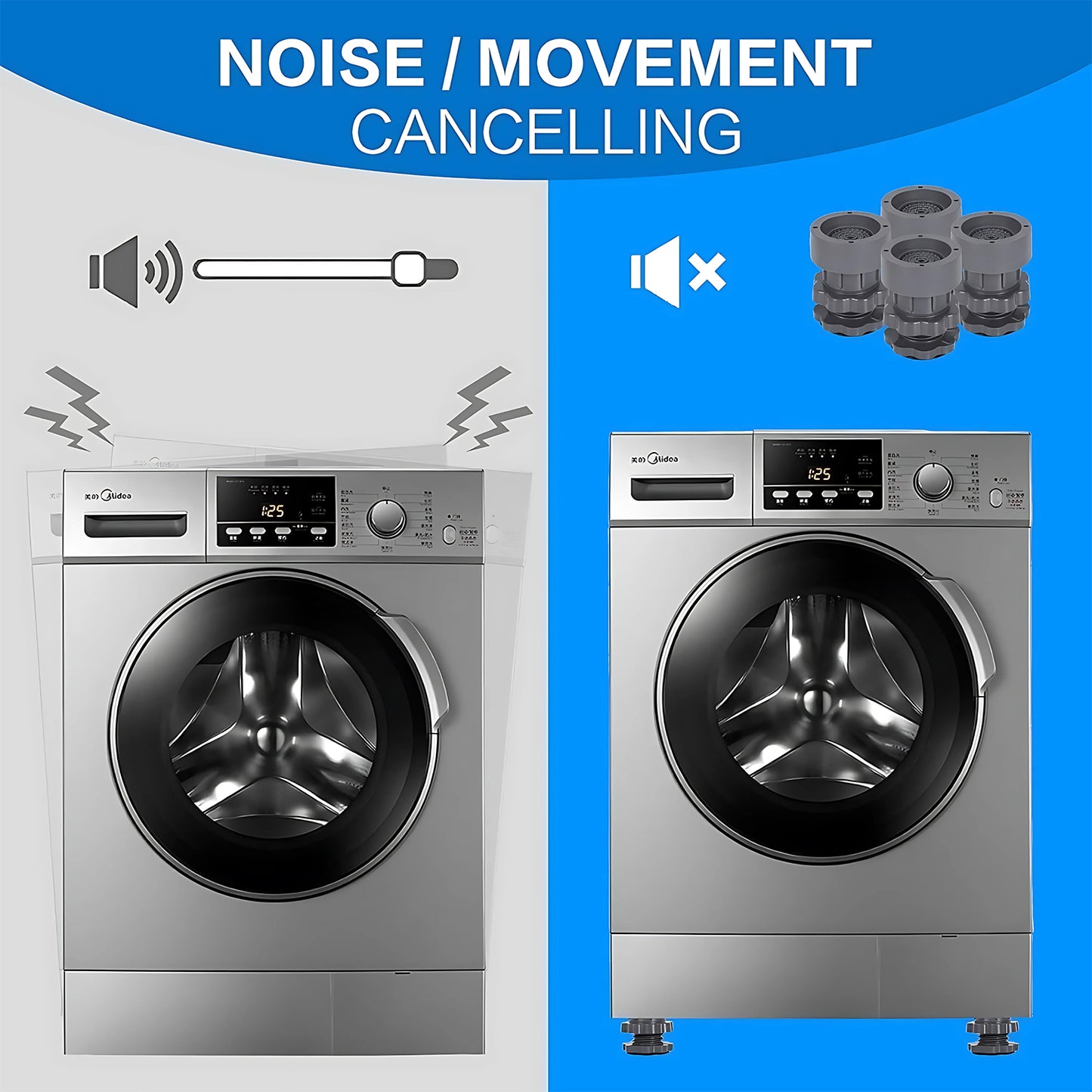 Adjustable Anti-vibration Pads For Washing Machine And Refrigerator Base (4 Pc) - Happy Price - Image 6