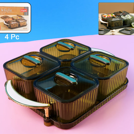 Luxury Delight 4-piece Dryfruit Storage Box (1 Set) - Happy Price - Image 1