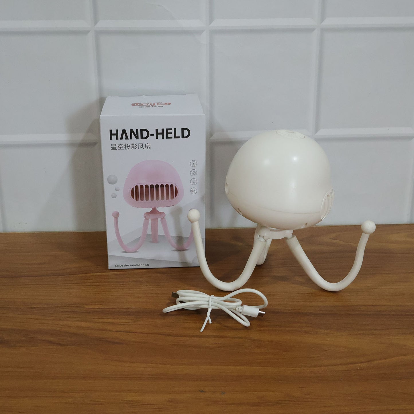 Rechargeable Mini Projector Fan with Star Light, Flexible Tripod - 1 Pc - Happy Price - Image 7