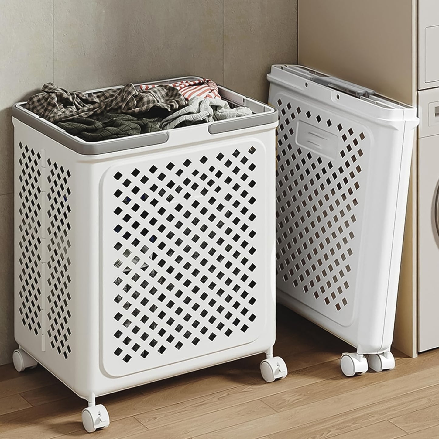 Large Foldable Laundry Basket With Wheels - Happy Price - Image 5