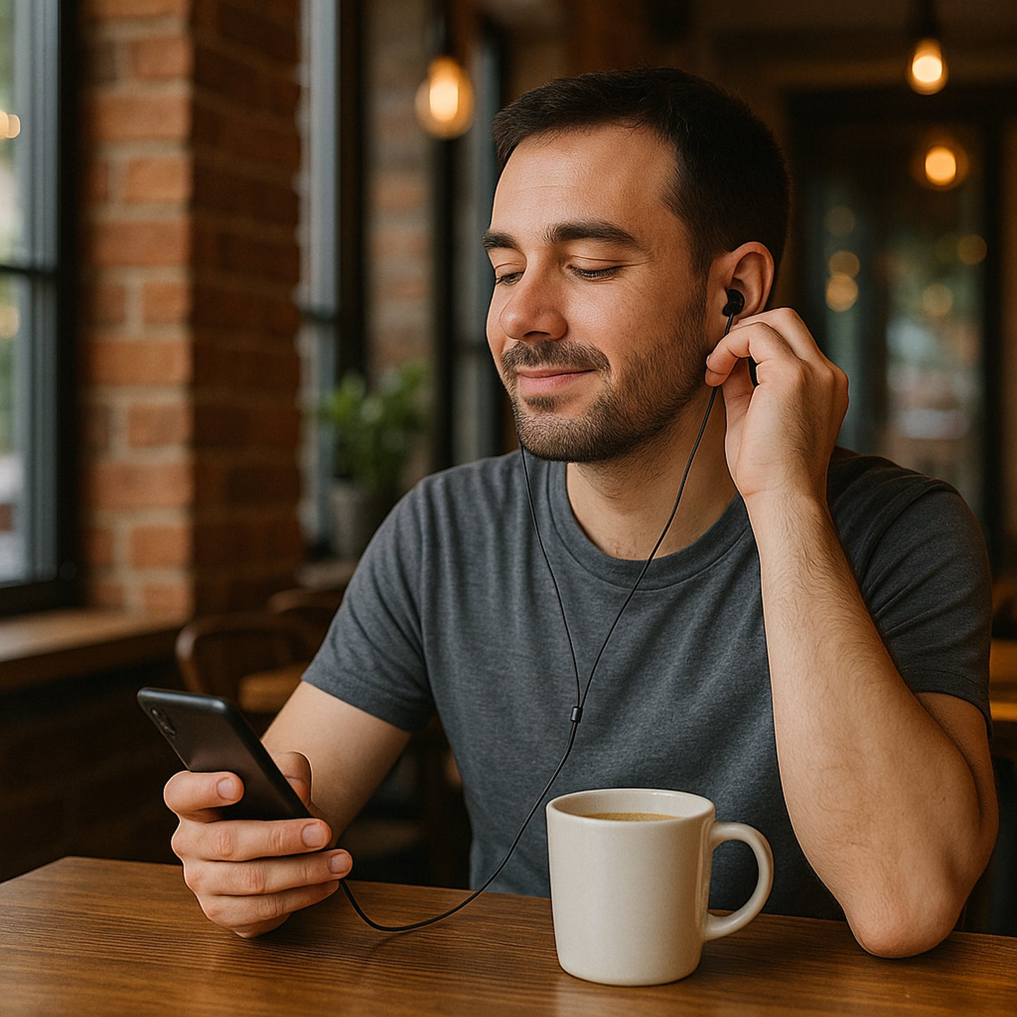 Wired Stereo Earphones with Mic, 3.5mm Jack, 1.2m Cable (1 Pc) - Happy Price - Image 4