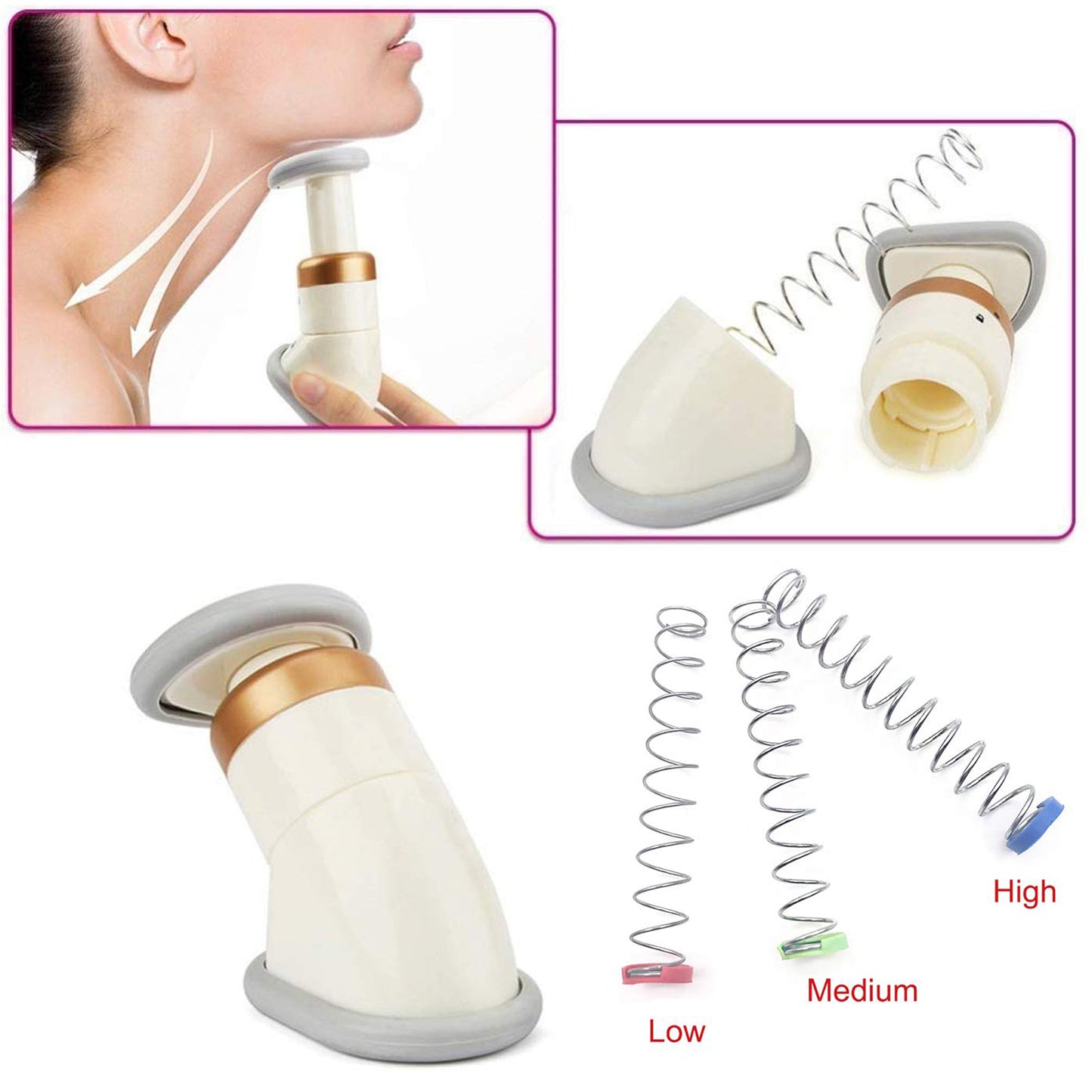 Massager For Men Women Double Chin Up Neckline Slimmer Machine And Jawline Exerciser Tool With Neck Slimming Rubber  Chinfat Reducer Exerciser (1 Pc) - Happy Price - Image 2